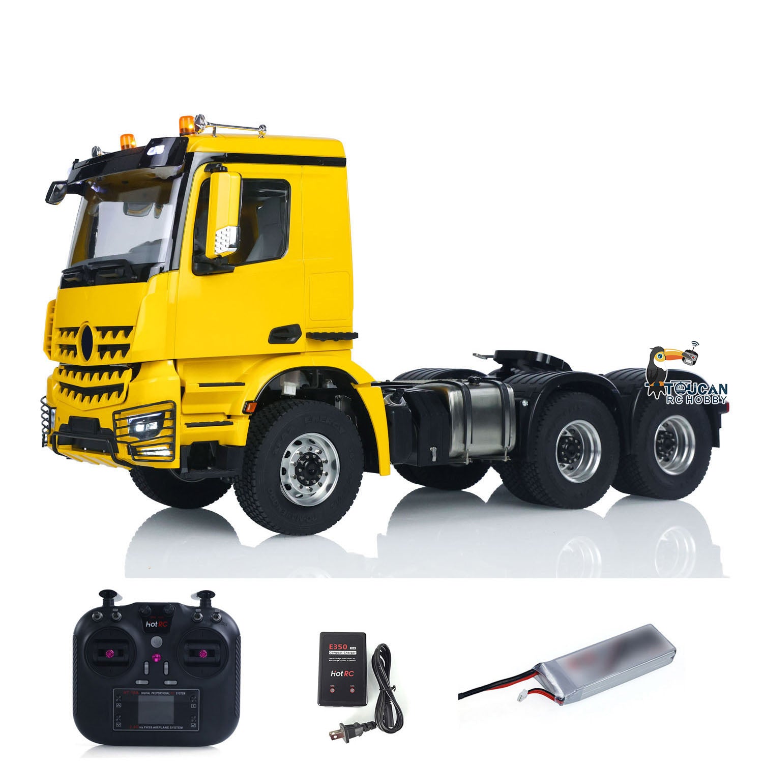 1/14 Scale RC Tractor Truck B3363 - 6WD Metal Chassis, 2-Speed Gearbox, No Lock Differential Axles - Ready-to-Run (RTR) Remote Control Model Car with Battery - Fast Free Shipping - Perfect for Off-Road Racing, Construction Site Play, and TAMIYA RC Enthusiasts