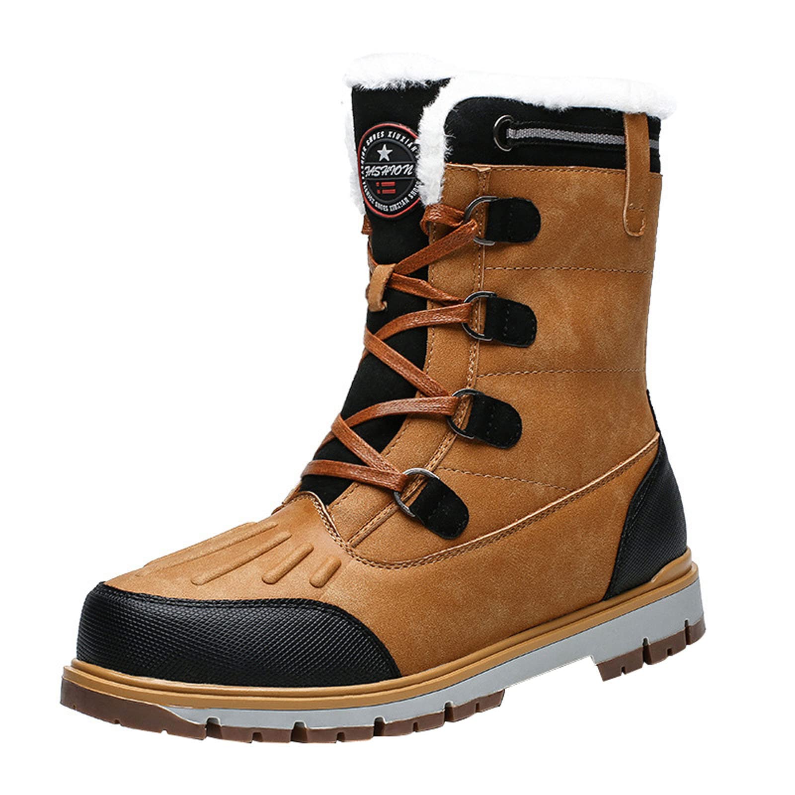 Men's Winter Snow Boots - Non-Slip Velvet Ankle Boots for Hiking, Hunting & Outdoor Warmth | Perfect for Cold Weather Adventures & Snowy Terrains