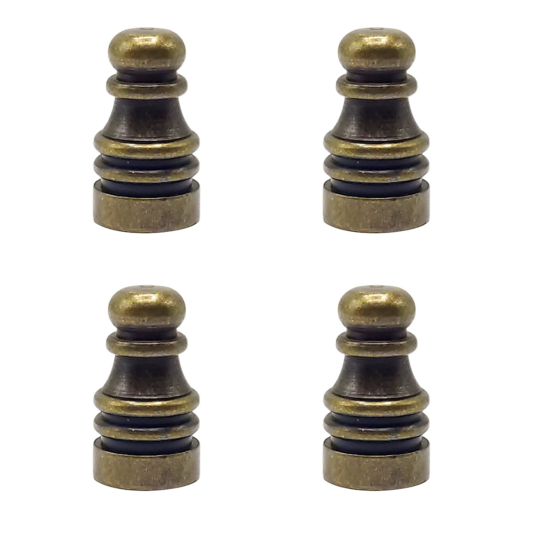 ECUDIS 4-Pack Solid Metal Lamp Finials - 1 Inch Tall Antique Brass Lamp Shade Harp Holder Knobs | Decorative Lighting Accessories for Table Lamps, Floor Lamps & Home Décor
