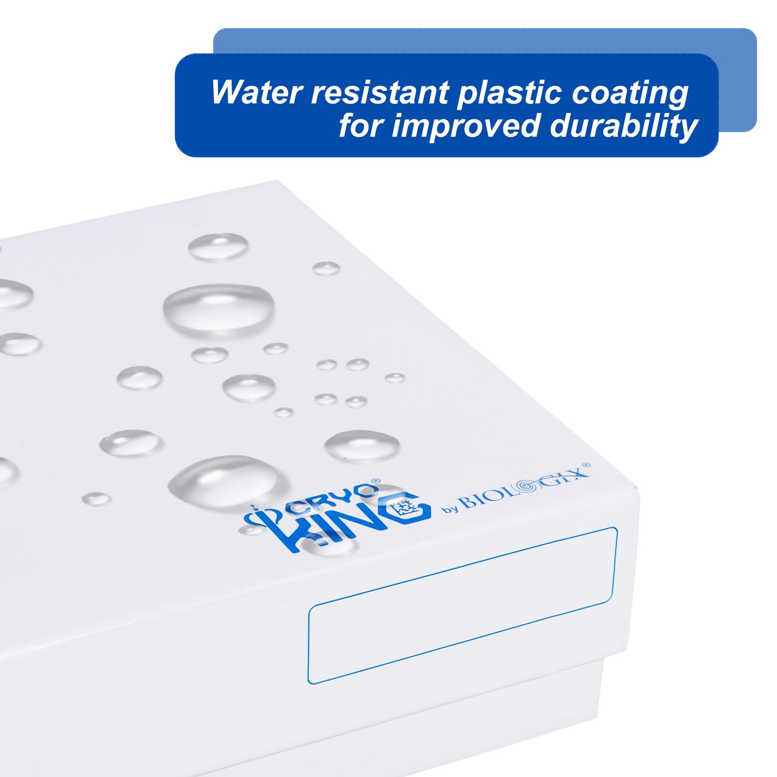 100-Well Microtube Storage Box - 2 Inch Height Cardboard Cryogenic Lab Freezer Box with Plastic Coating | White Cryo Box for Laboratory Sample Organization (Case of 100) | Ideal for Biobanking, DNA/RNA Storage & Medical Research