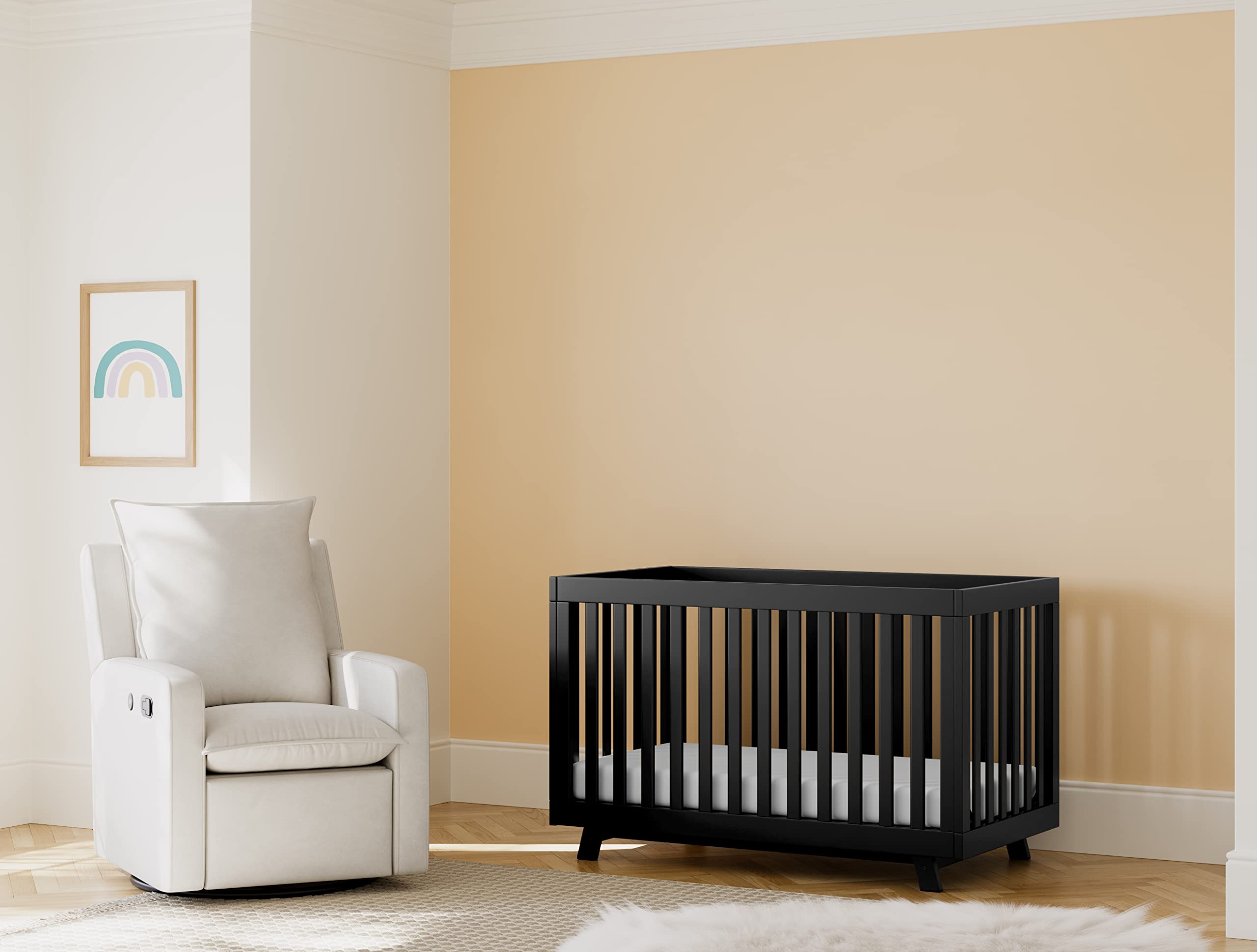 Storkcraft Beckett Convertible Crib in Black – Converts from Baby Crib to Toddler Bed & Daybed, Fits Standard Full-Size Crib Mattress, Adjustable Mattress Support Base – Perfect for Nursery, Kids Room & Daycare Use