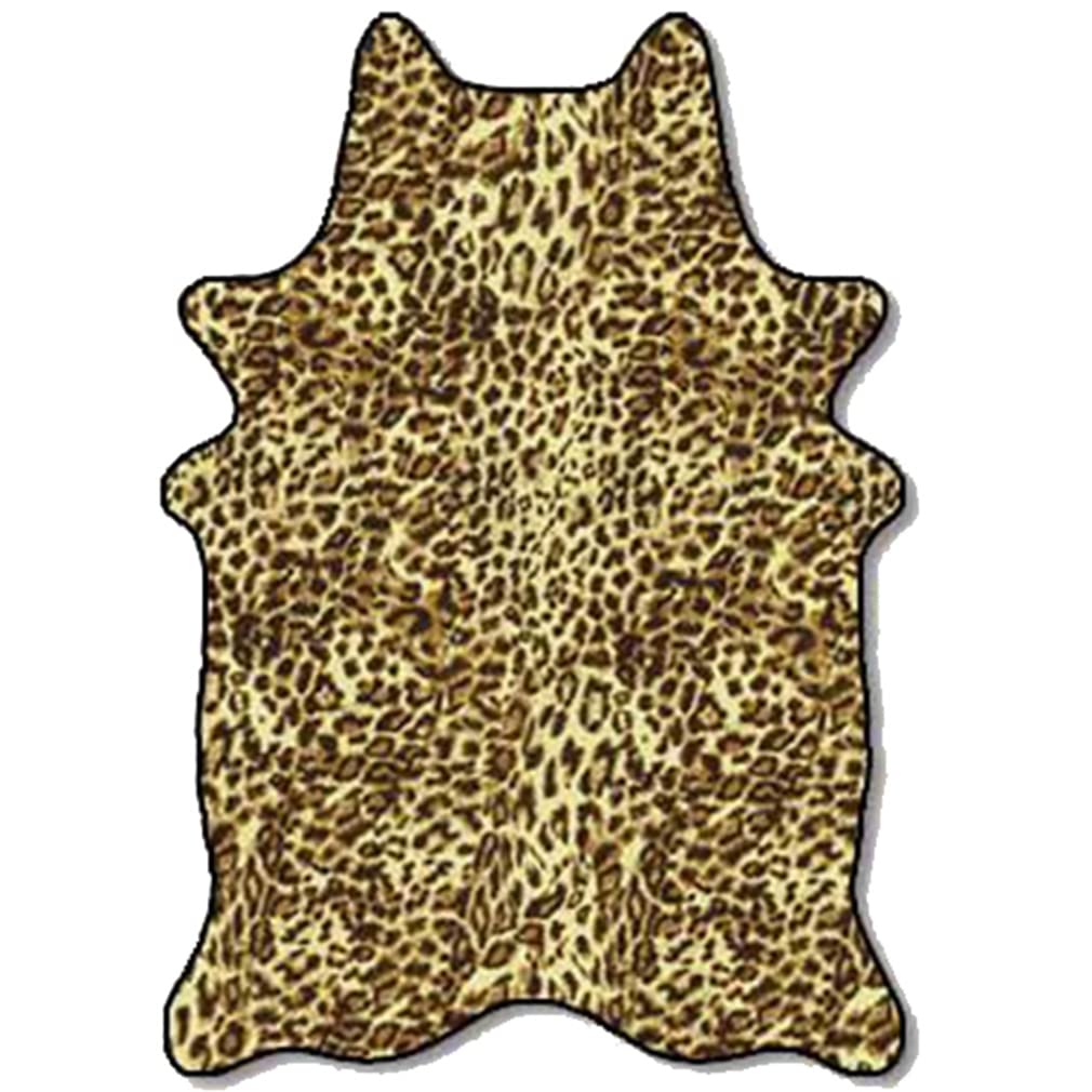 LIKETN 5'x5' Leopard Print Area Rug - Non-Shedding Non-Slip Indoor Outdoor Carpet for Bedroom, Living Room, Kitchen, Home Office - Soft Floor Mat Perfect for Pet-Friendly Homes and Modern Decor