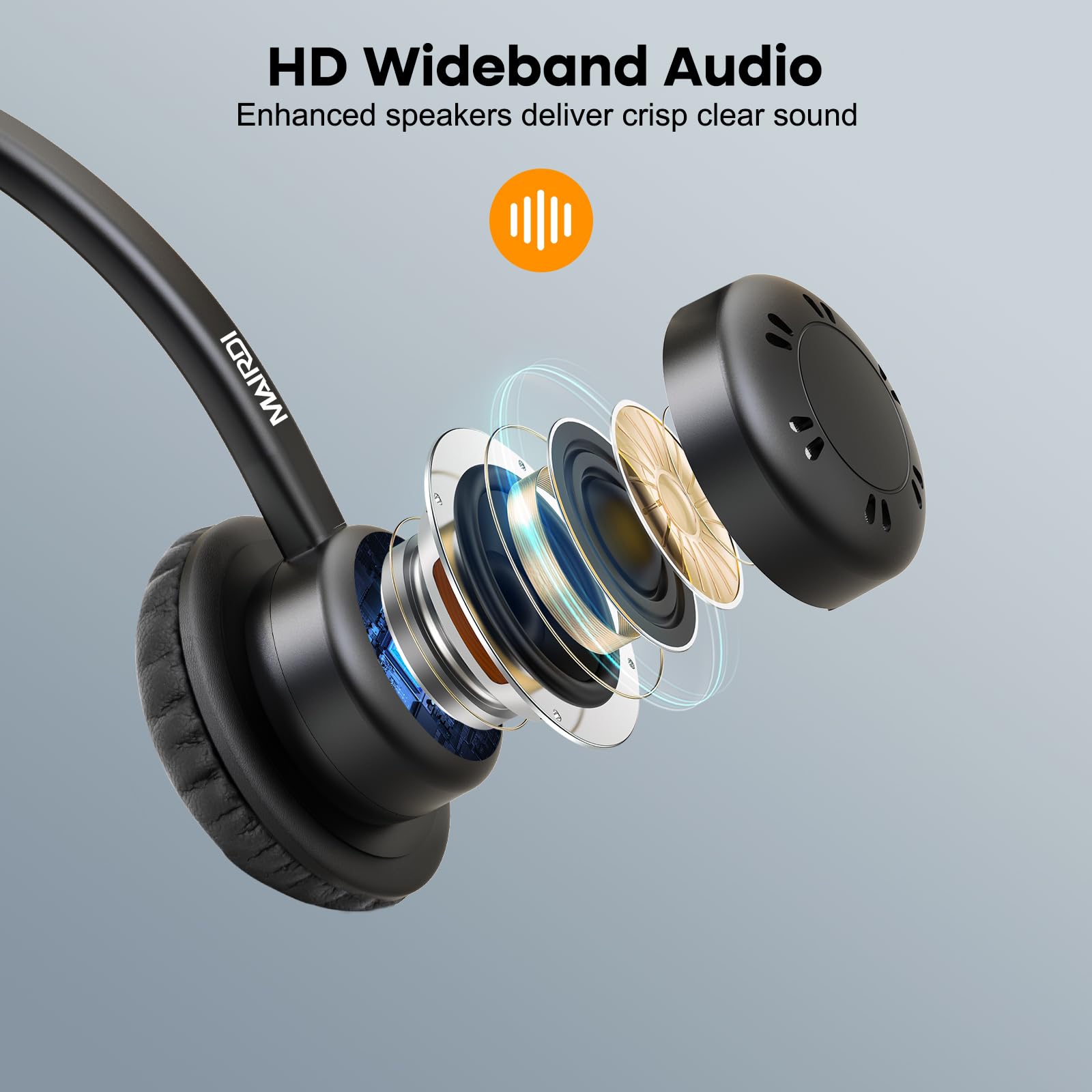 MAIRDI Noise Canceling Phone Headset with Microphone - Call Center & Office Headset with RJ9 & 3.5mm Jack - Compatible with Landline Desk Phones, Cell Phones, PC & Laptop (Polycom, Avaya) - Perfect for Remote Work, Customer Service & Long Calls