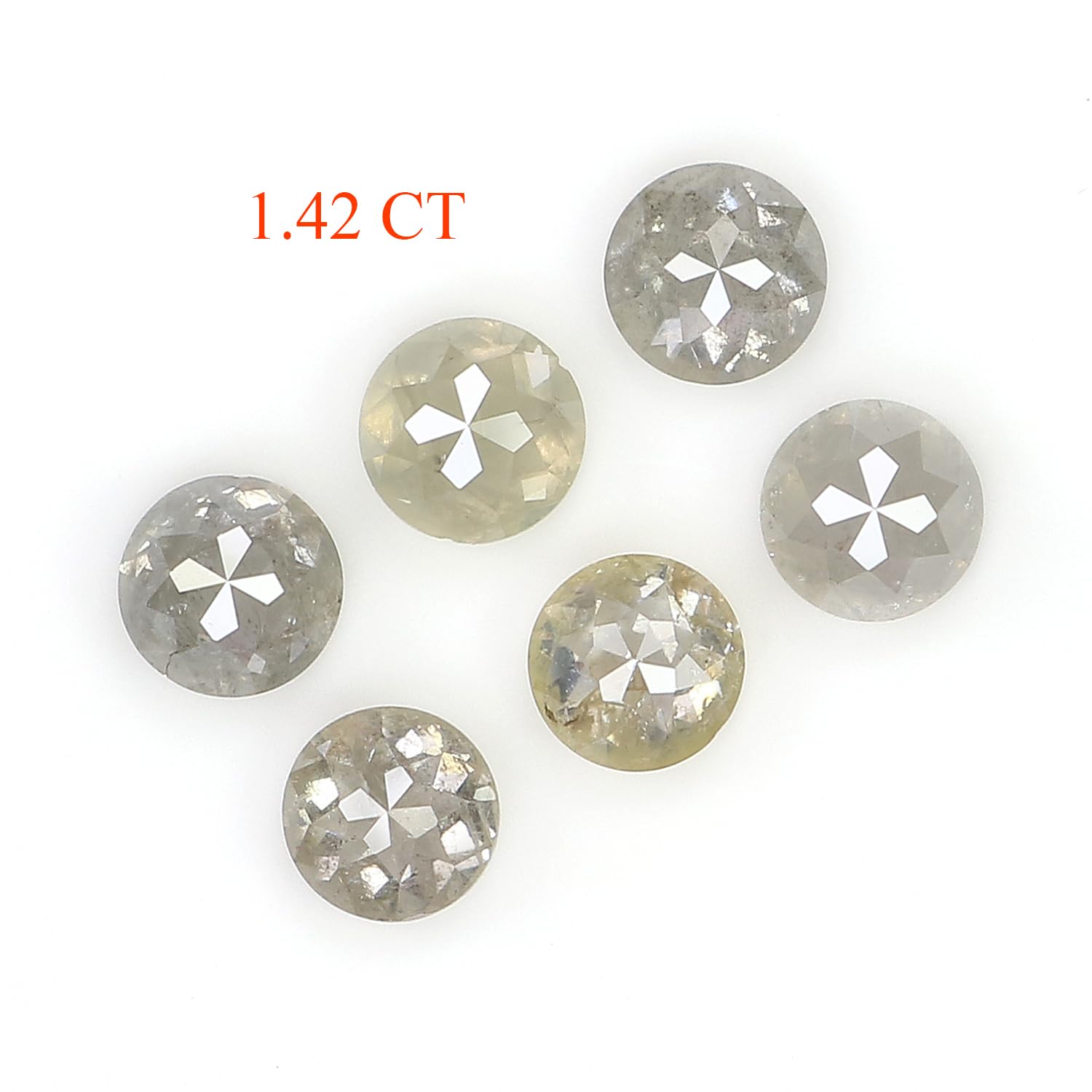 1.42 CT Natural Loose Round Rose Cut Grey Diamond - 3.50 MM GIA Certified Loose Diamond for Engagement Rings & Jewelry Making (LQ1701)