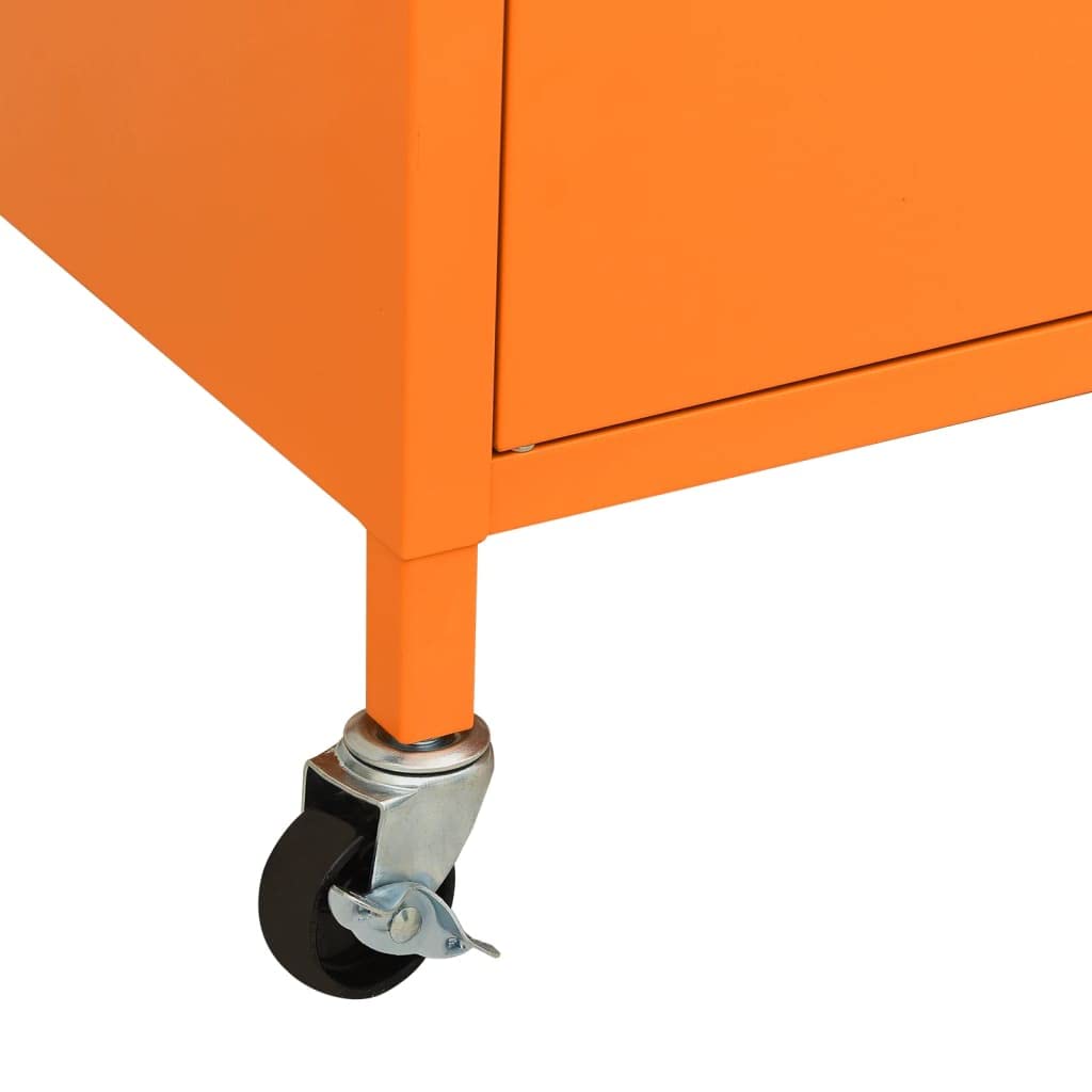 2-Door Steel Storage Cabinet with Adjustable Shelf & 4 Wheels - 23.6