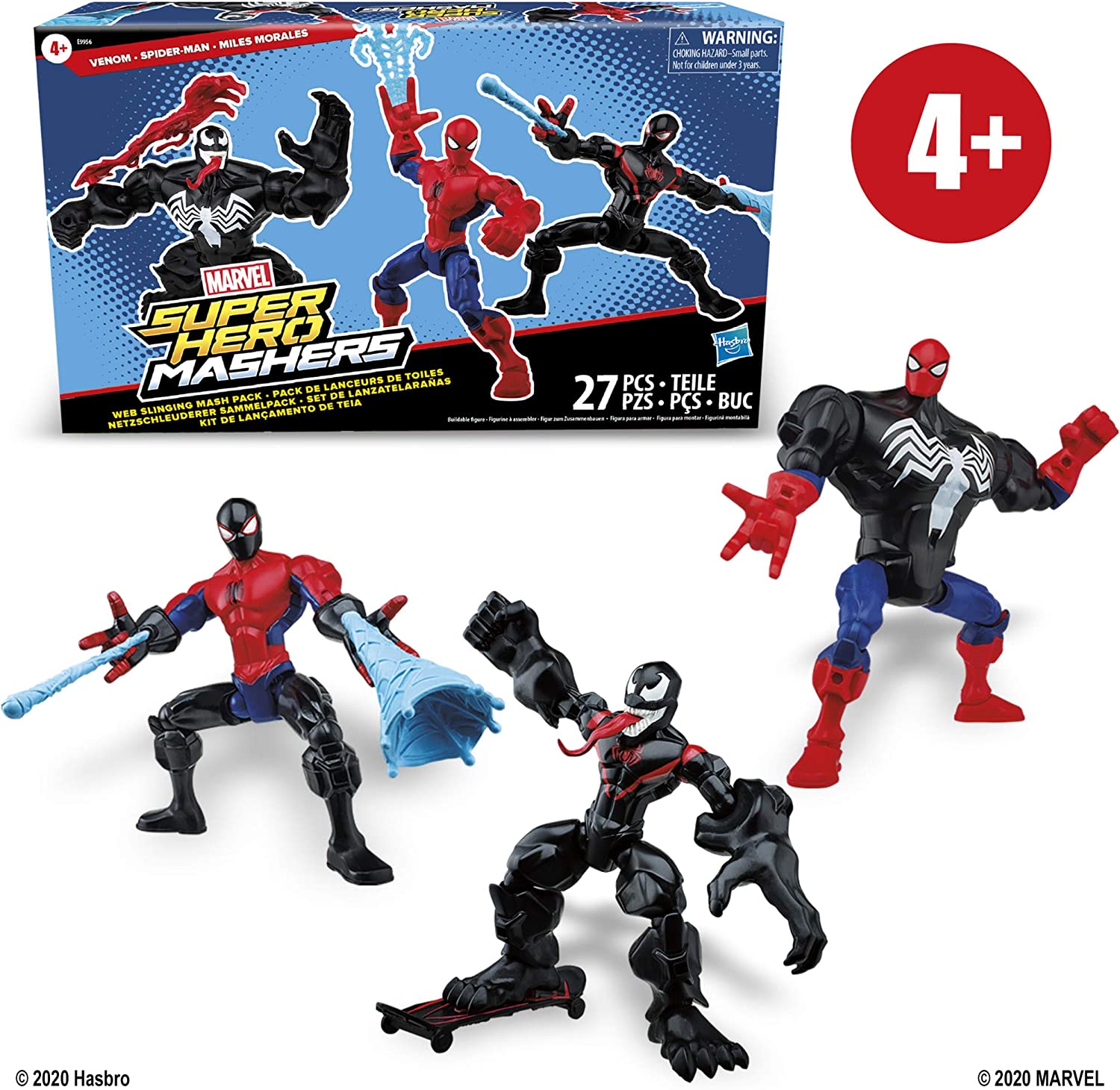 Marvel Super Hero Mashers Miles Morales Venom Spider-Man 6-Inch Action Figure – Collectible Toy for Kids & Fans, Perfect for Play, Display & Gifts