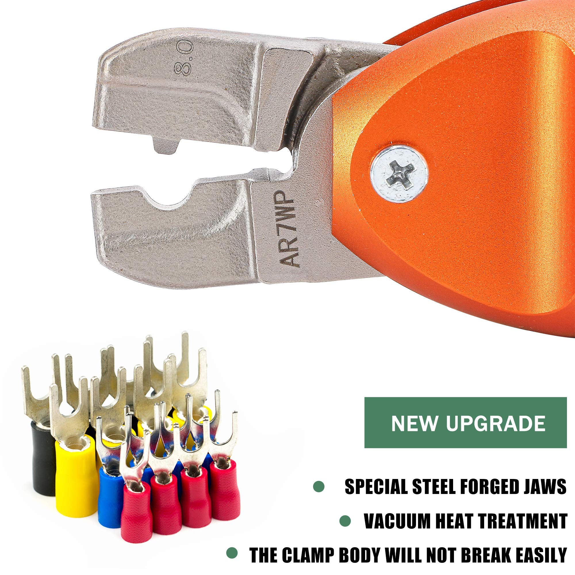 Huanyu 8.0mm Pneumatic Crimping Pliers - Professional Copper Wire Terminal Crimper Tool with Air Nipper for Electrical Wiring (Ideal for Automotive, HVAC & Industrial Applications)