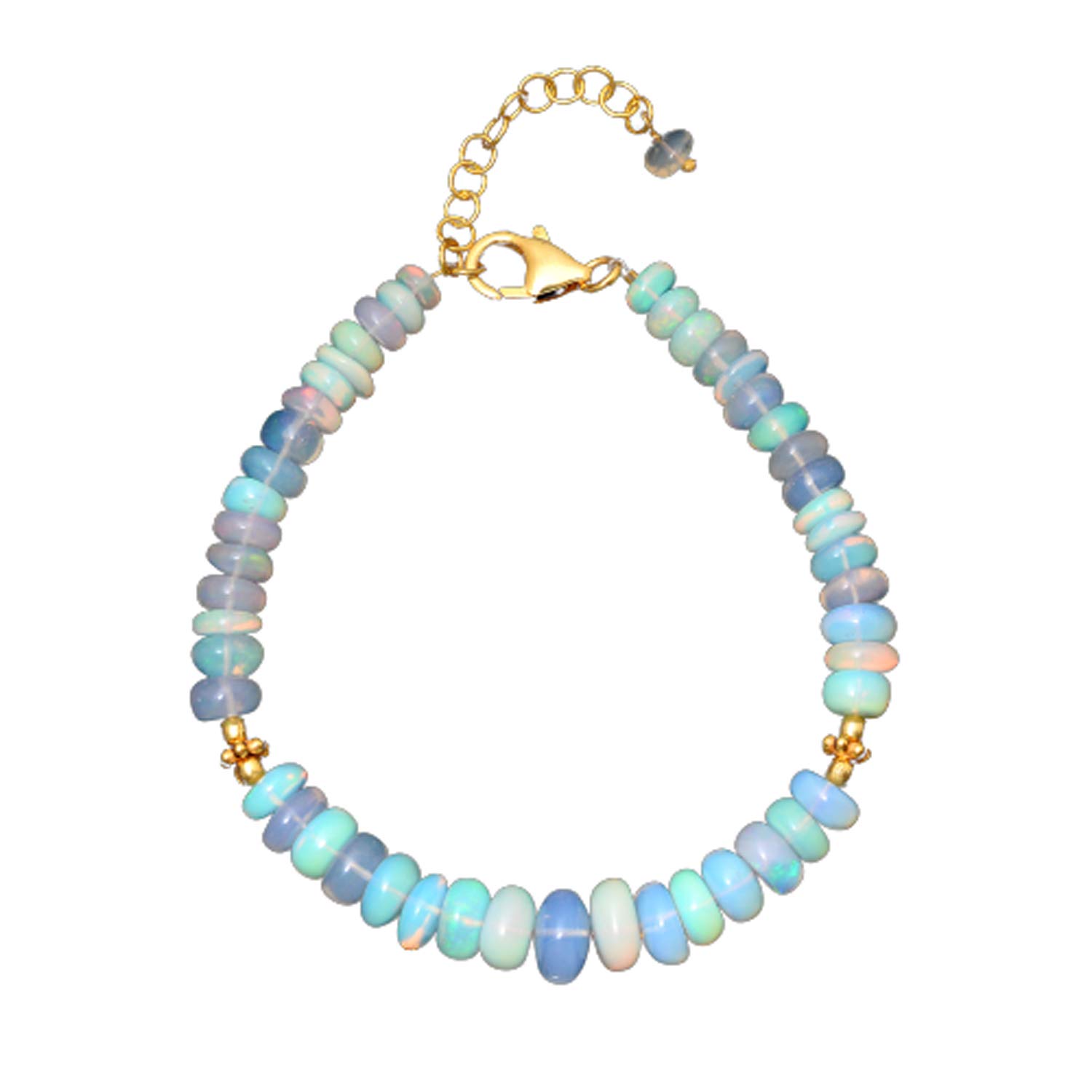 Ethiopian Opal Bracelet - Multi Fire Welo Opal Silver Beaded Jewelry for Women | Handmade Statement Bracelet | Gift for Birthday, Anniversary & Special Occasions