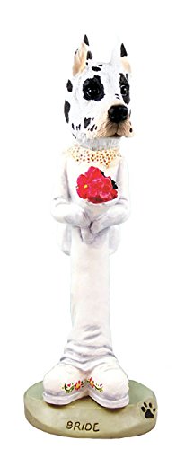 Great Dane Harlequin Bride Doogie Collectible Figurine - Unique Dog Lover Gift for Wedding, Anniversary & Home Decor