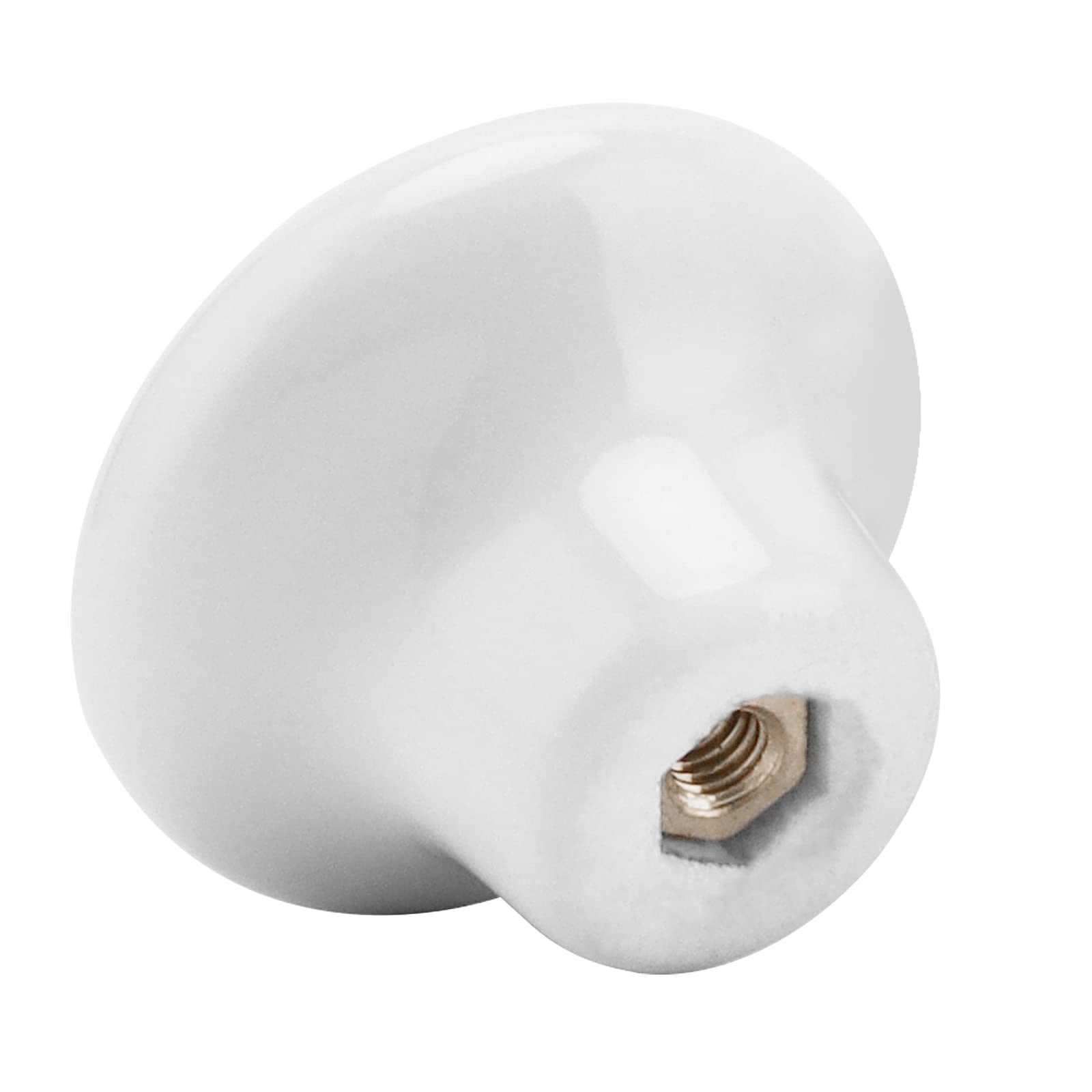 NINGWAAN 30 Pack White Ceramic Cabinet Knobs - Round Dresser Drawer Pulls for Kitchen, Cupboard & Furniture (0.98 Inch Screws Included) - Perfect for Home Renovation & DIY Projects