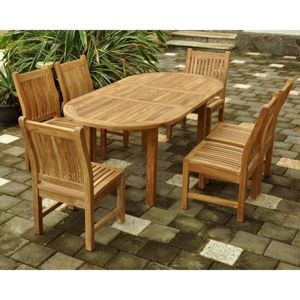 Bahama Sahara 7-Piece 8-Foot Rectangular Outdoor Dining Set - Perfect for Patio, Backyard, and Poolside Gatherings