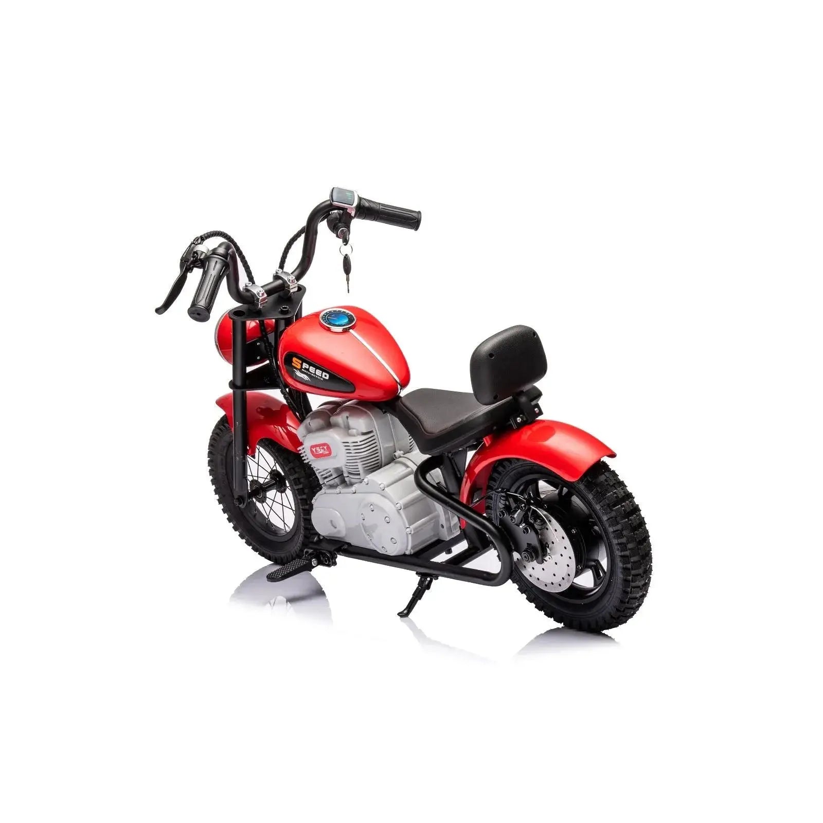 36V Freddo E Chopper Electric Motorcycle - 1 Seater with Leather Seat & Brushless Motor for Adults - Perfect for Urban Commuting & Leisure Rides