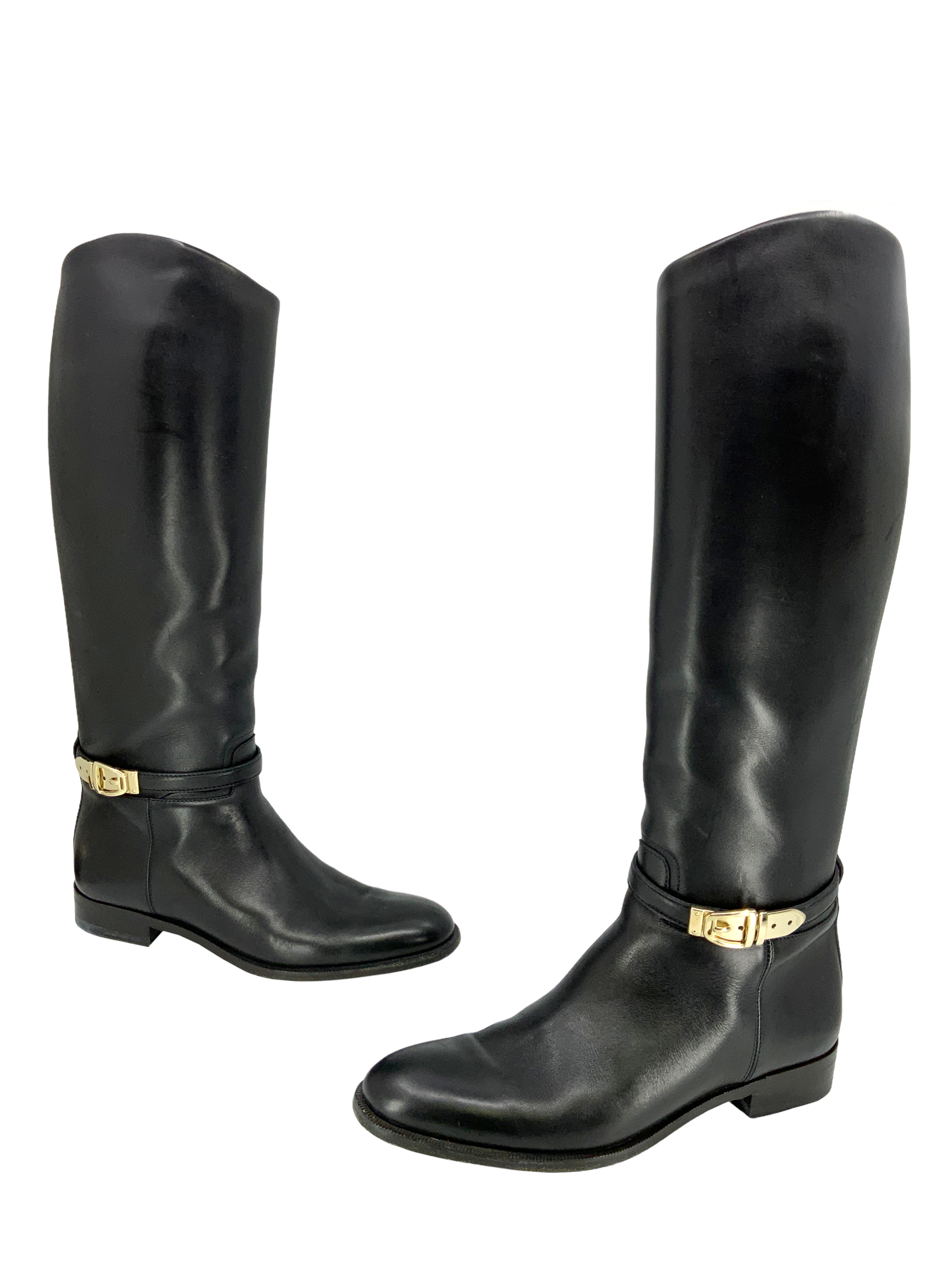 Gucci Genuine Leather Buckle Knee High Boots for Women - Size 7.5 US | Fashionable & Comfortable Winter Boots for Party, Office & Night Out