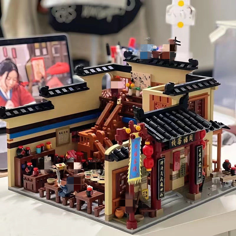 Pantasy 86220 Wulin Biography Tongfu Inn Building Blocks Set - Chinese Kung Fu Themed DIY Model Kit for Adults & Teens - Perfect for Home Decoration, Collectibles, and Creative Gifts