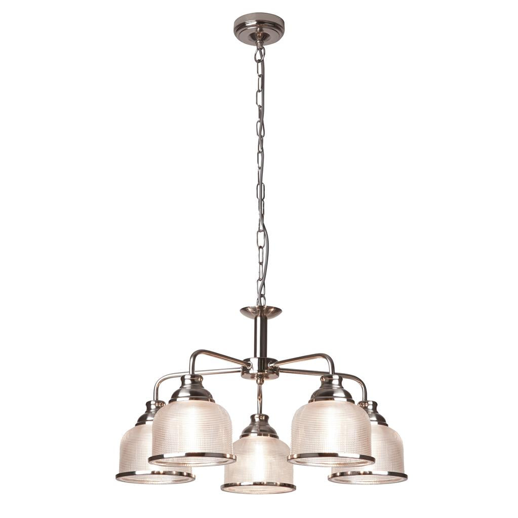 Bistro 3/5Lt Multi-Arm Pendant Light Fixture - Satin Silver & Antique Brass Finish - Perfect for Kitchen Island, Dining Room, and Restaurant Lighting