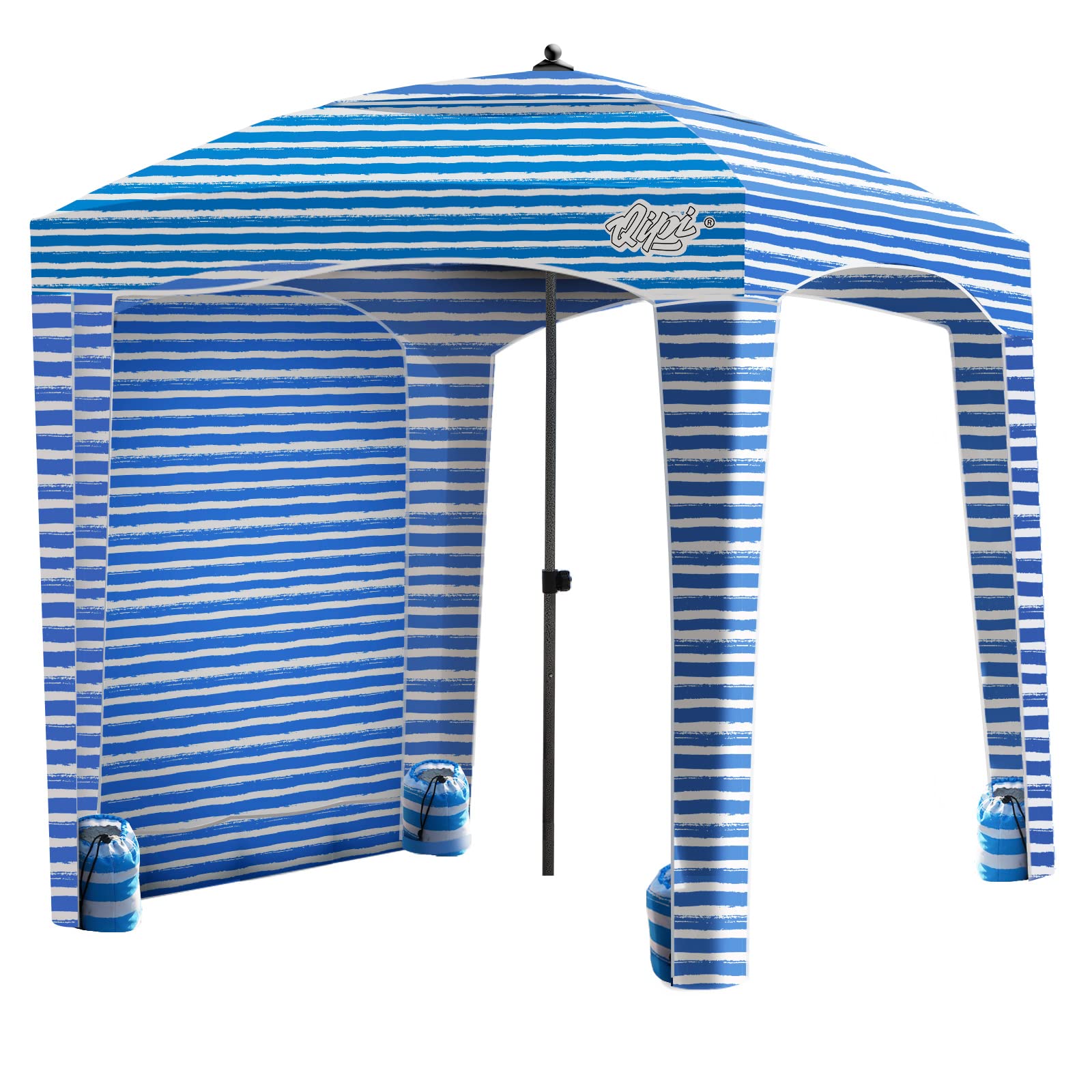 Qipi Beach Cabana - 6' x 6' Portable Sun Shelter with UPF 50+ UV Protection, Waterproof Canopy & Side Wall - Easy Setup Beach Tent for Family, Kids & Friends - Perfect for Beach Days, Picnics, Camping & Outdoor Adventures