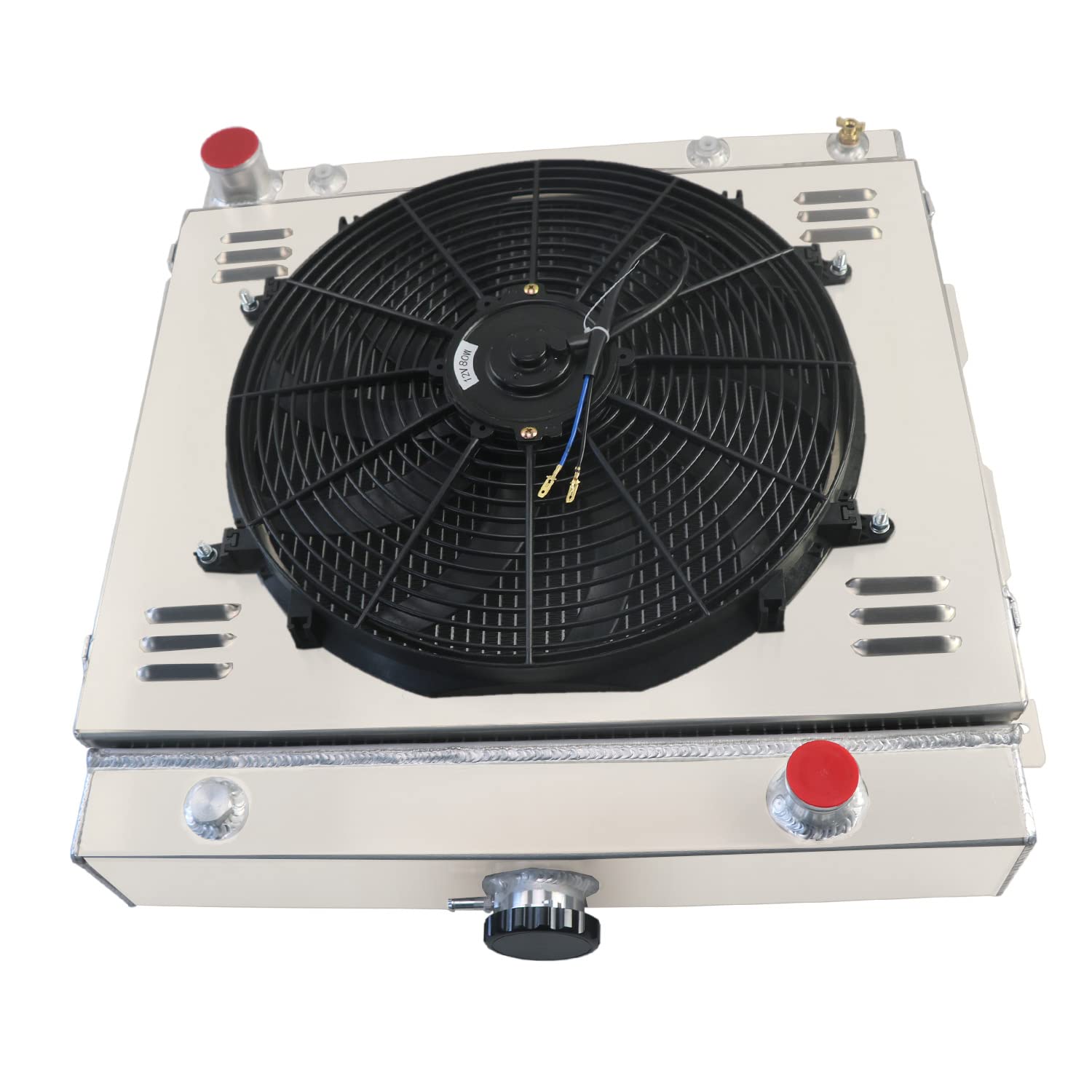 3 Rows Aluminum Radiator Shroud Fan for 1972-1979 Dodge Plymouth Van D100 D200 B100 PB100 - Heavy Duty Replacement Radiator for Improved Engine Cooling & Performance - Perfect for Classic Car Restoration & Hot Weather Driving