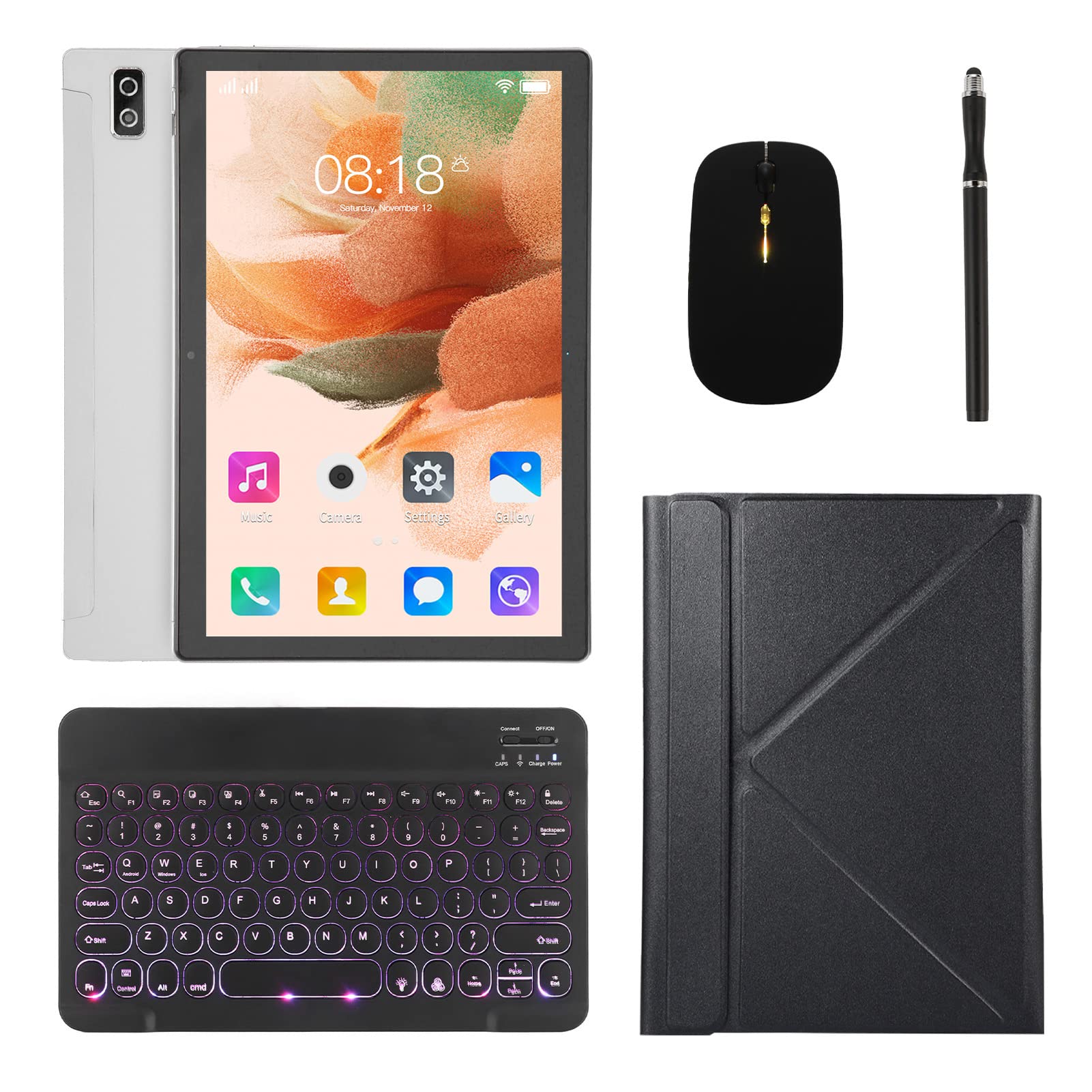 10 Inch Tablet PC with 8800mAh Battery & Dual Camera - Silver | Portable Office Tablet for Business, Online Meetings & Remote Work