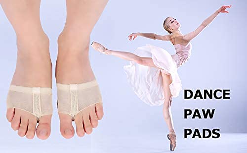 Dance Foot Thongs & Lyrical Ballet Shoes - Thong Toe Paws, Belly Dance Paw Pad Half Sole (M) for Ballet, Contemporary, and Lyrical Performances