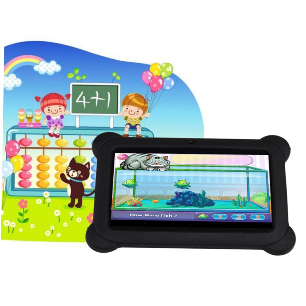 Homoyoyo Q88 Kids Tablet - 7 Inch WiFi Android Learning Pad with Parental Control, Educational Apps & Cartoon Design - Perfect for Home, Travel & School Use