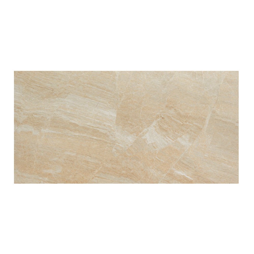 Samson 1044426 Anthology Polished Beige Floor Tile 12x24 Inch - 7-Pack Ceramic Tiles for Bathroom, Kitchen & Living Room Flooring