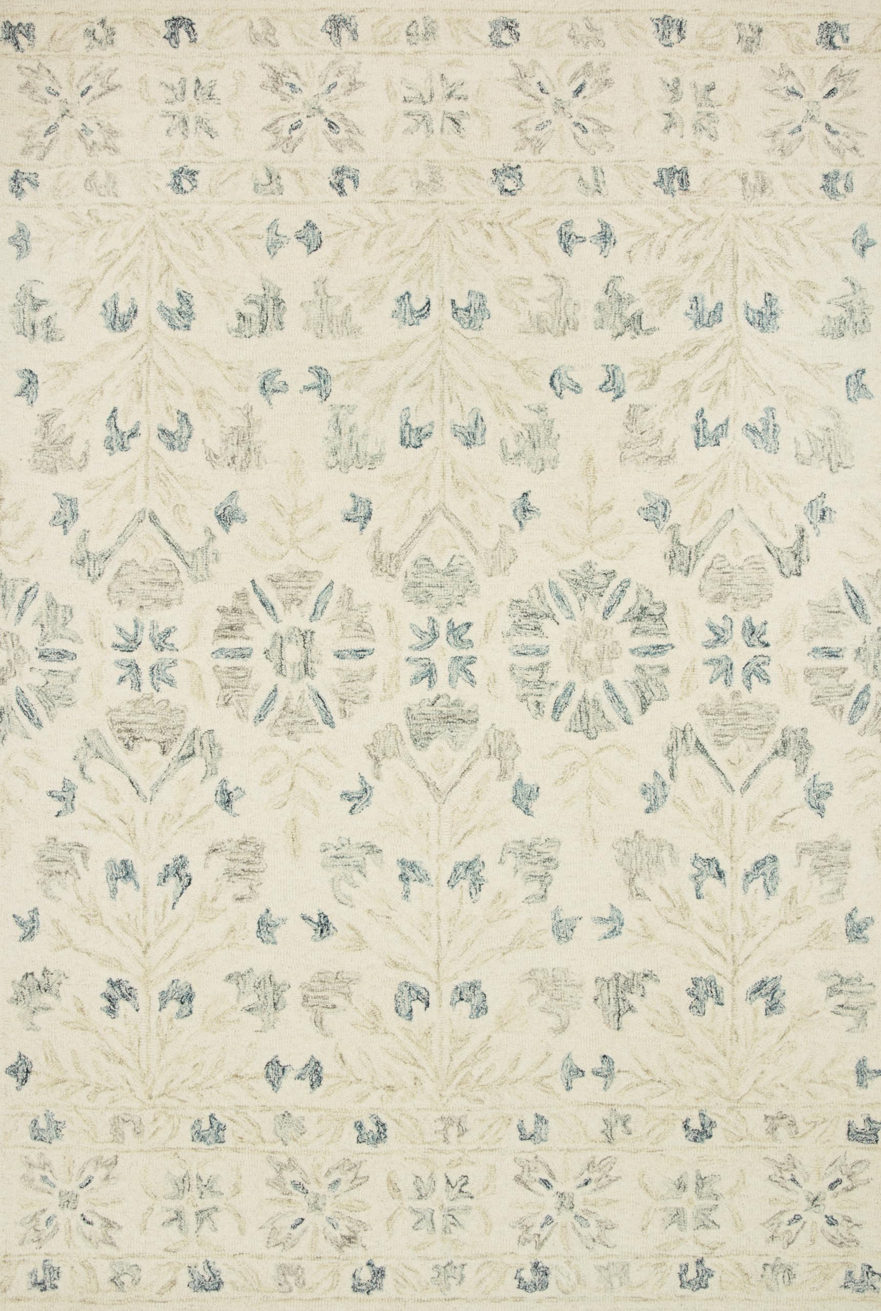 Loloi Norabel Ivory/Grey 3'x6' Accent Rug - Soft Bohemian Style Area Rug for Living Room, Bedroom & Home Decor