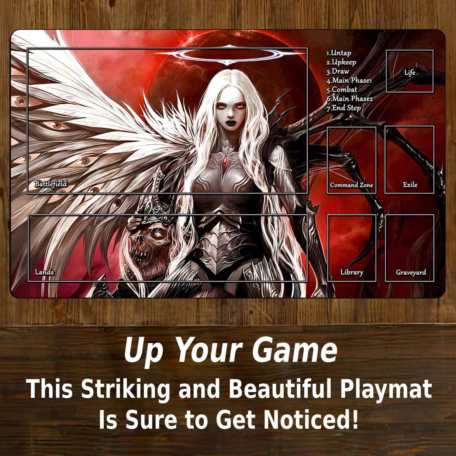 Premium MTG Playmat 24x14 Inches - Non-Slip Rubber Surface Trading Card Game Mat with Storage Bag | Perfect for Magic: The Gathering, Yu-Gi-Oh, Pokemon TCG Battles & Collectible Card Game Tournaments