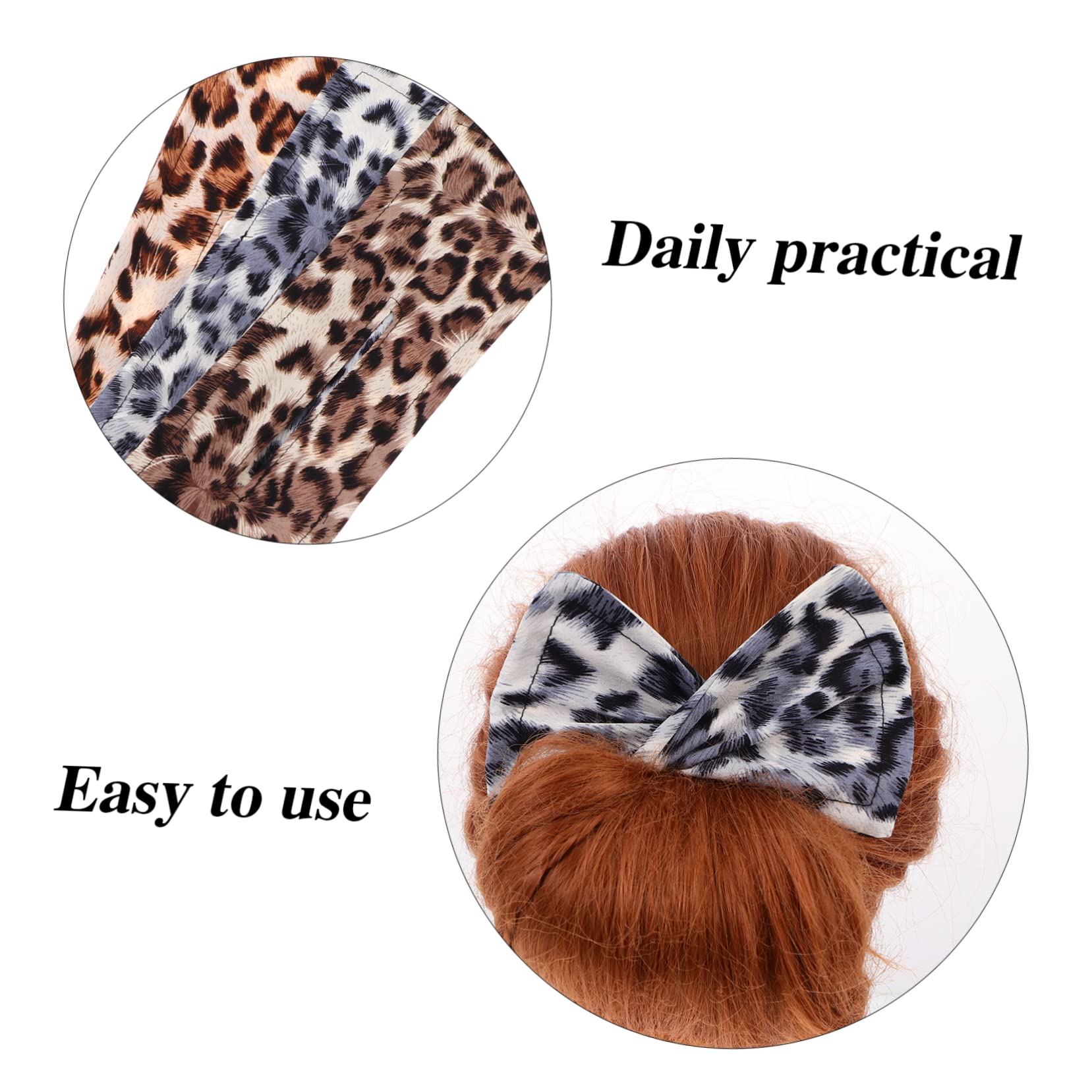 Beatifufu 3-Piece Bow Headband Set - Hair Bun Holders & Shapers for Women | Soft Polyester Fabric Hair Ties & Bun Makers | Perfect for Curly Hair Styling, Updos & Everyday Wear (Brown)