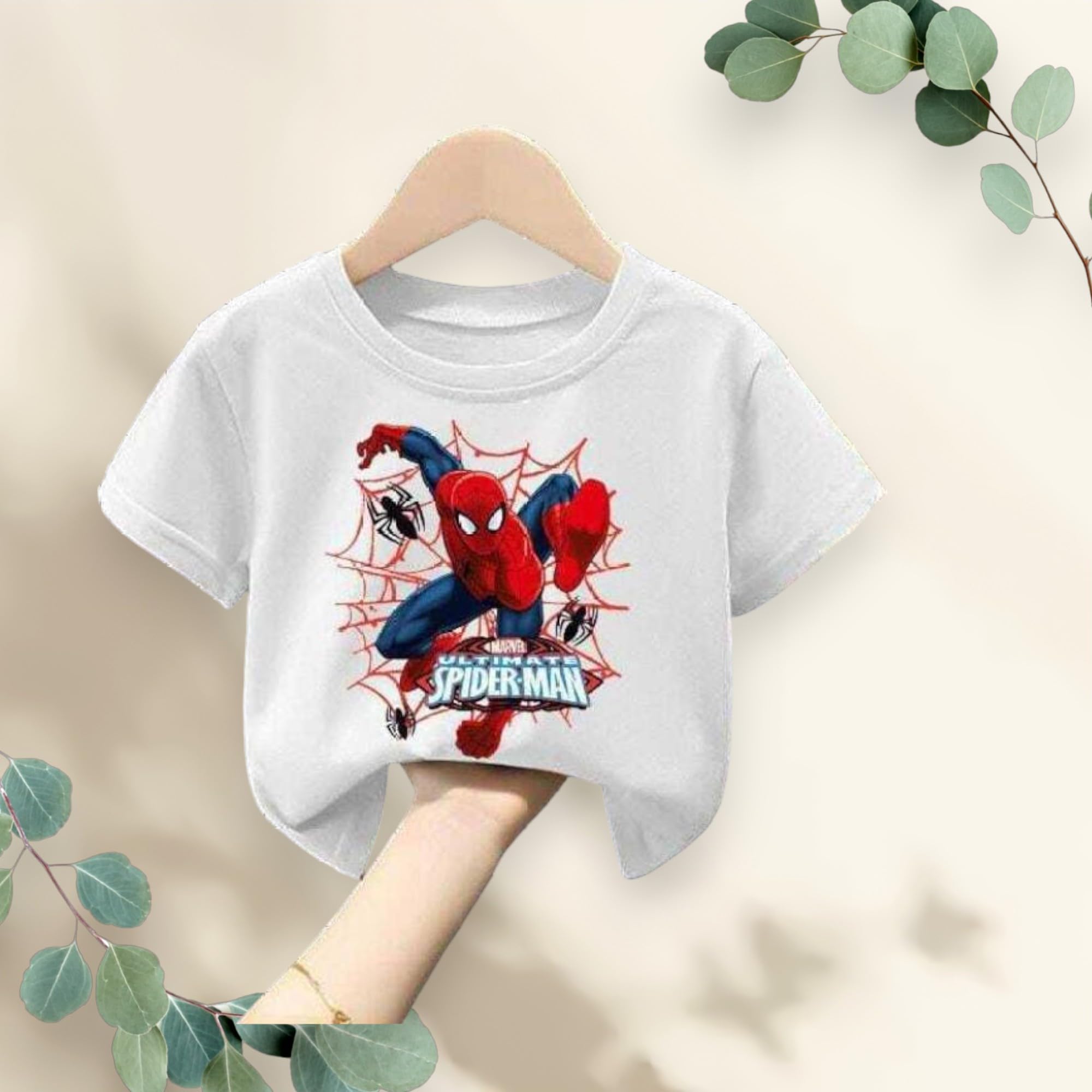 Spider-Man Kids T-Shirt & Shorts Set - 100% Cotton Casual Regular Fit for Boys & Girls | Superhero Costume, Birthday Gift, Playdate Outfit