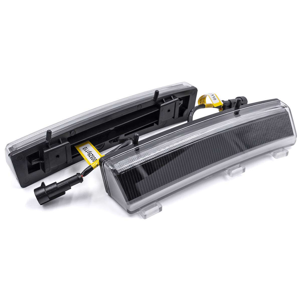 NJSBYL 350z Front Bumper Reflector Replacement - White LED DRL & Amber Turn Signal Kit for 2006-2009 Nissan 350z (LCI Model) - Smoked Lens Z33 DRL Reflectors 26145CF40A - Perfect for Night Driving & Enhanced Vehicle Visibility