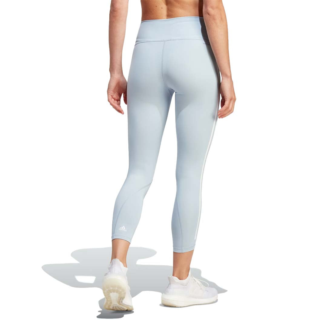 adidas Women's Optime Trainicons 3 Stripes 7/8 Leggings - High Waist Yoga Pants for Running, Workout & Gym - IM4774
