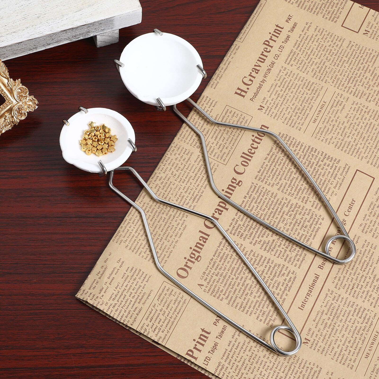 SEWACC Melting Ceramic Crucible Set - 4-Piece Small Quartz Crucible Bowls with Tongs for Metal Casting, Jewelry Making & DIY Projects | Perfect for Gold, Silver Smelting & Science Experiments