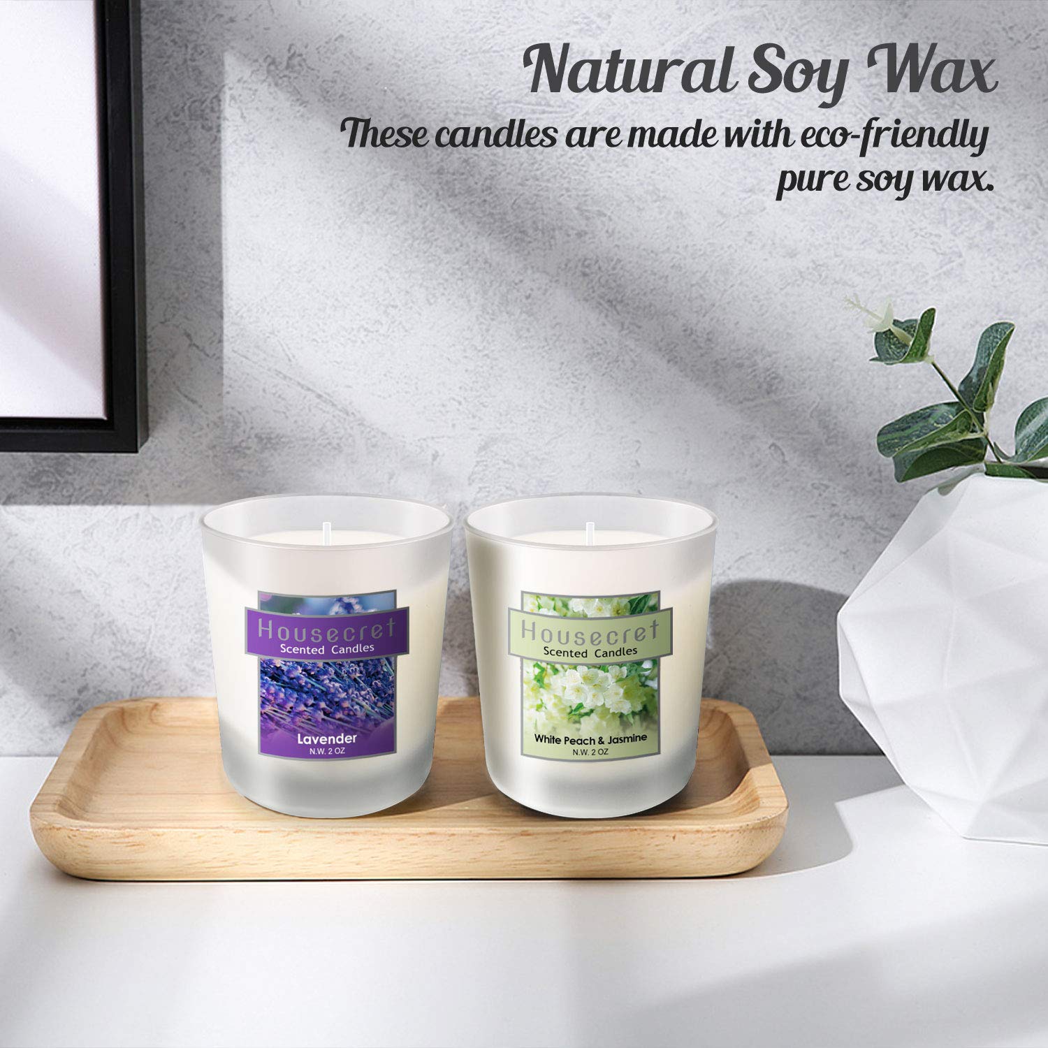 Housecret 12-Pack Strong Scented Soy Wax Candles Gift Set - 6 Aromatherapy Fragrances for Home Relaxation, Spa & Meditation | Glass Jar Candles for Women, Gifts & Romantic Ambiance