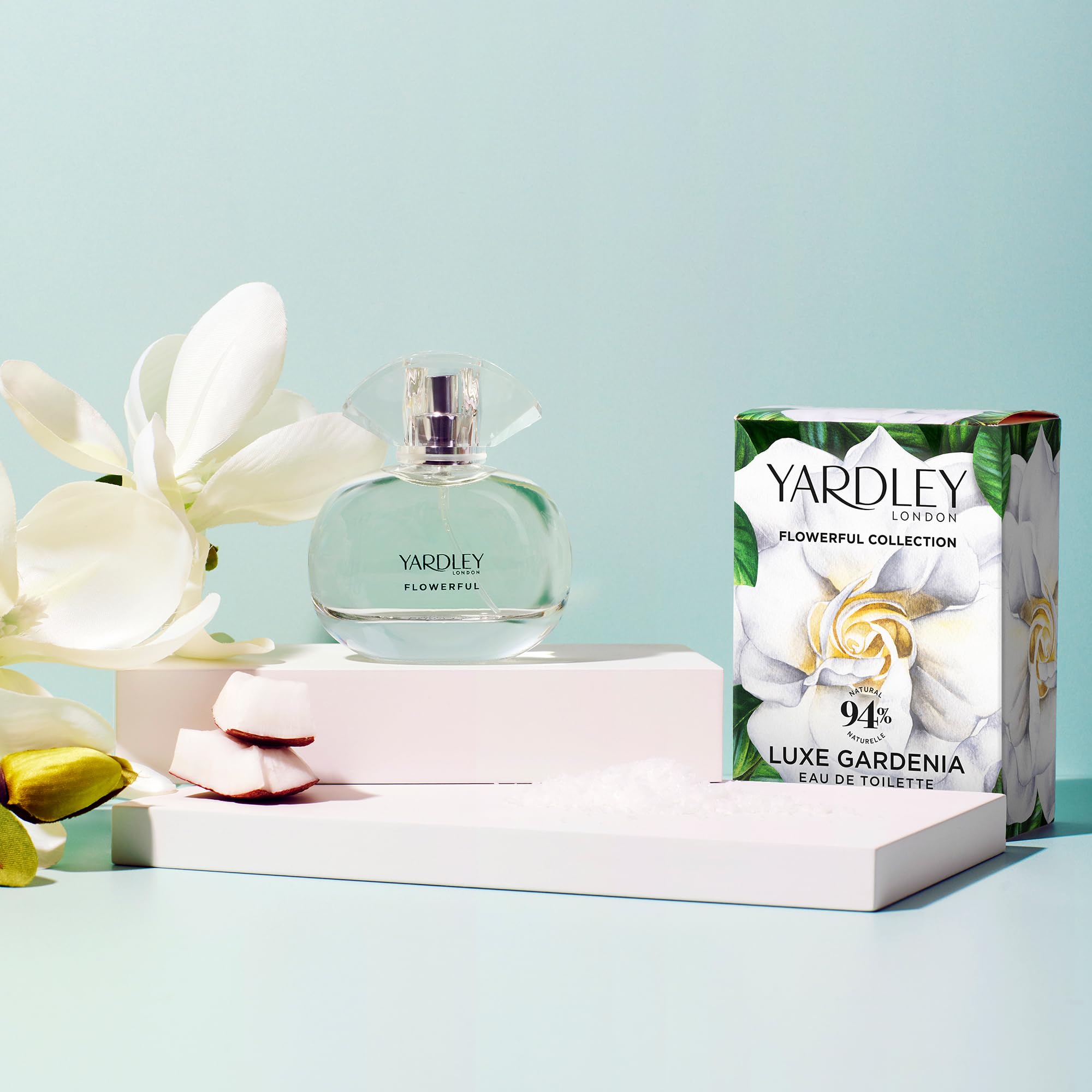 Yardley London Luxe Gardenia Eau de Toilette for Women - Floral Perfume with Bergamot & Sea Salt Notes - Elegant 50ml Fragrance for Daily Wear & Special Occasions