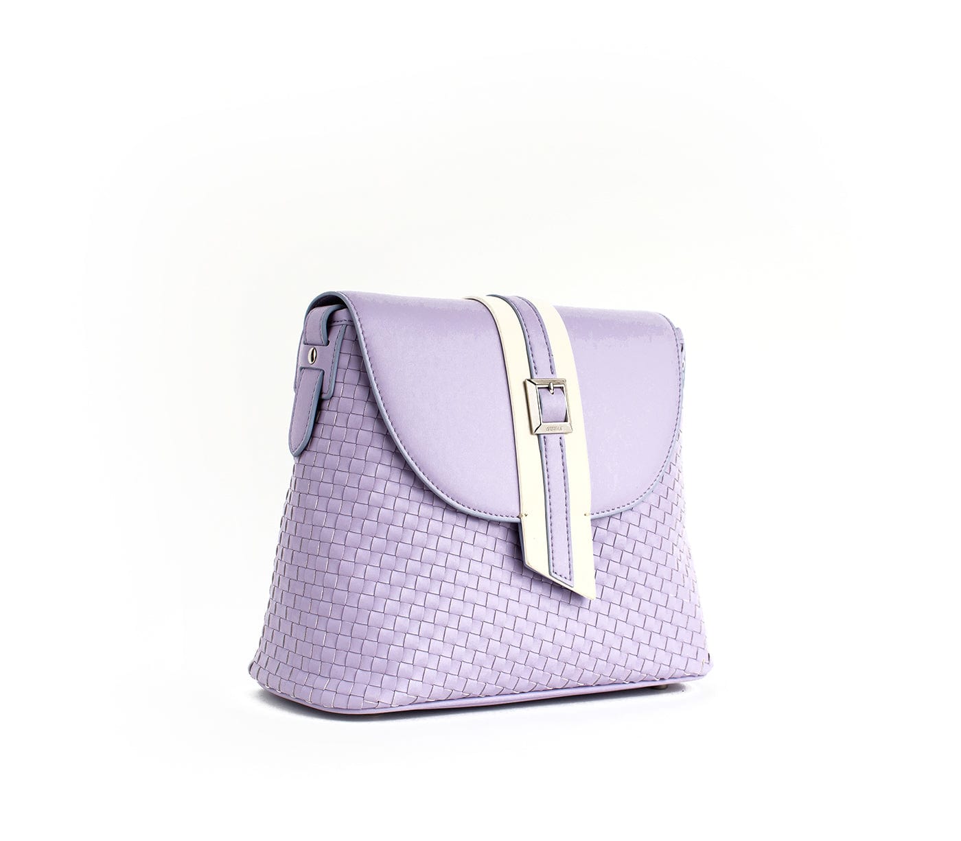Kate Vegan Leather Basket Weave Crossbody Bag for Women - Stylish Lilac Purse for Everyday Use, Work, Travel and Shopping