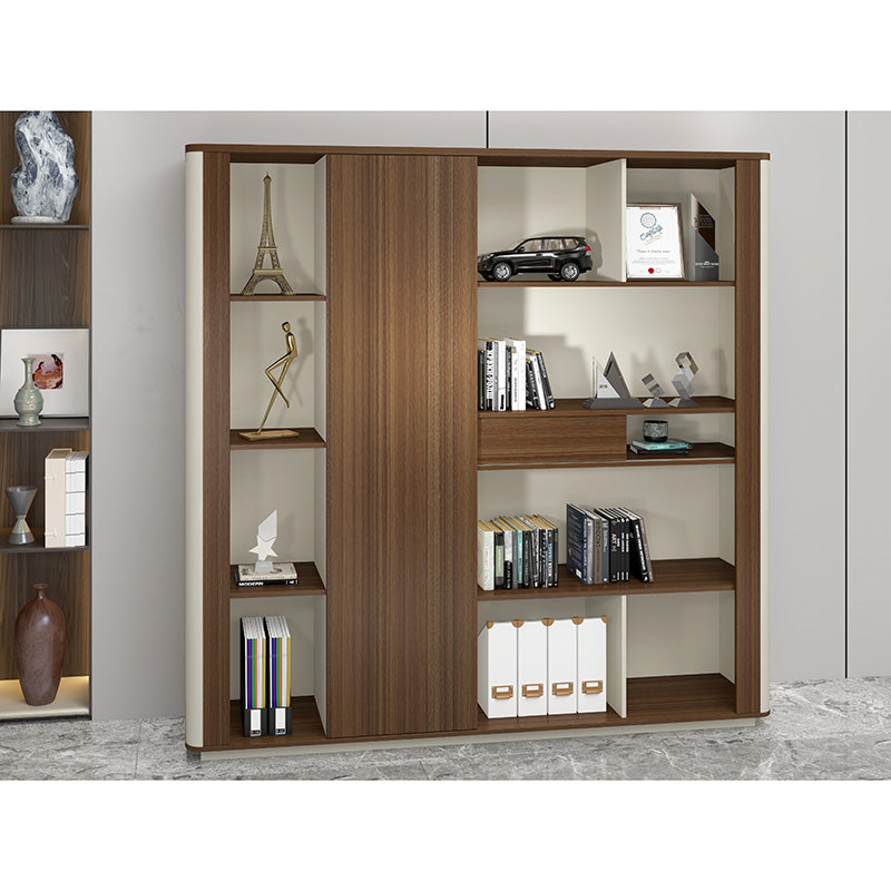 ANDERSON 200cm Display Unit - Hazelnut & Beige Finish - Modern Bookshelf & Home Decor Organizer for Living Room, Bedroom, or Office