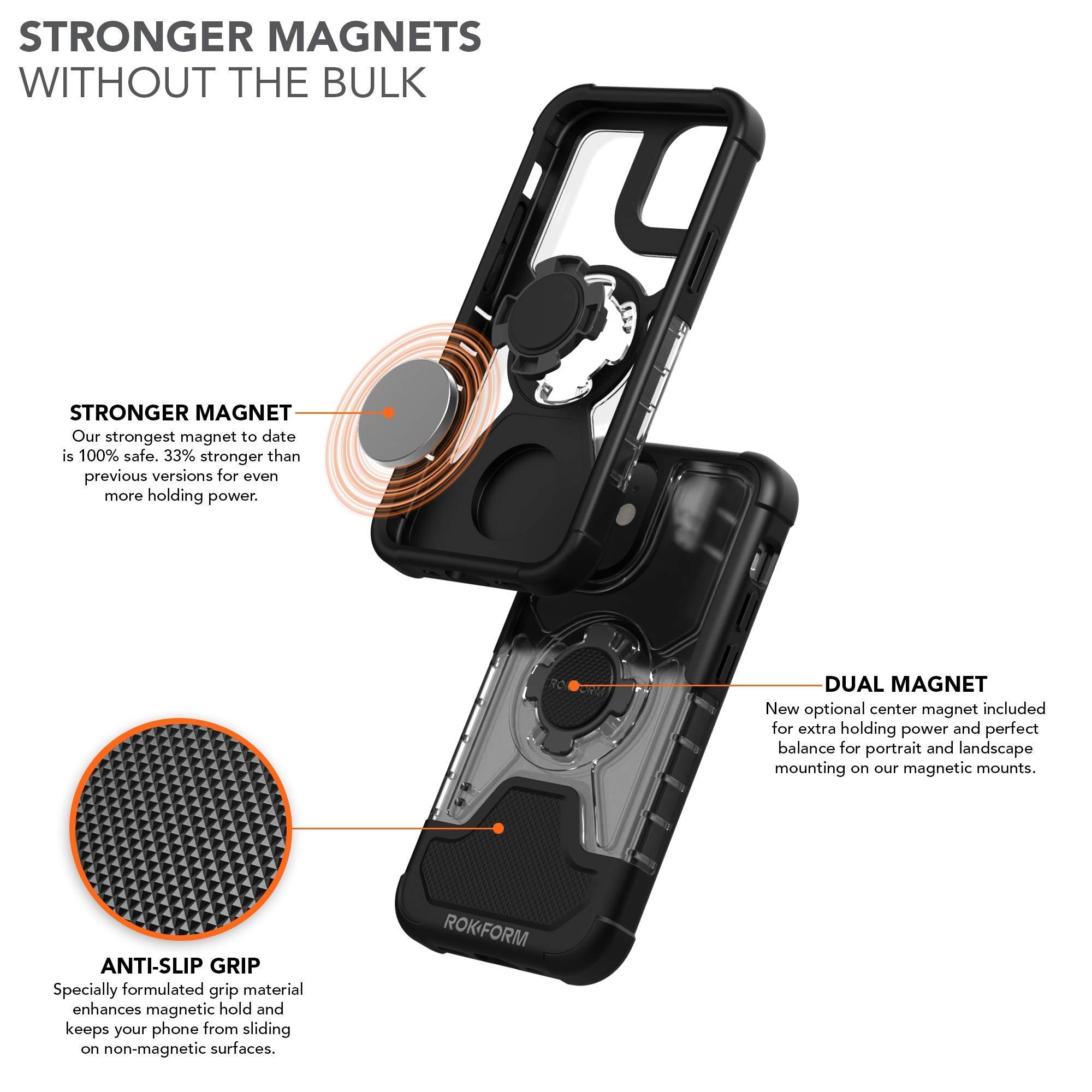 Rokform Crystal Series Slim Magnetic Clear Case for iPhone 12 Mini | RokLock Twist Lock, Dual Magnet, Drop Tested Armor | Perfect for Everyday Use, Outdoor Adventures, and Secure Handling