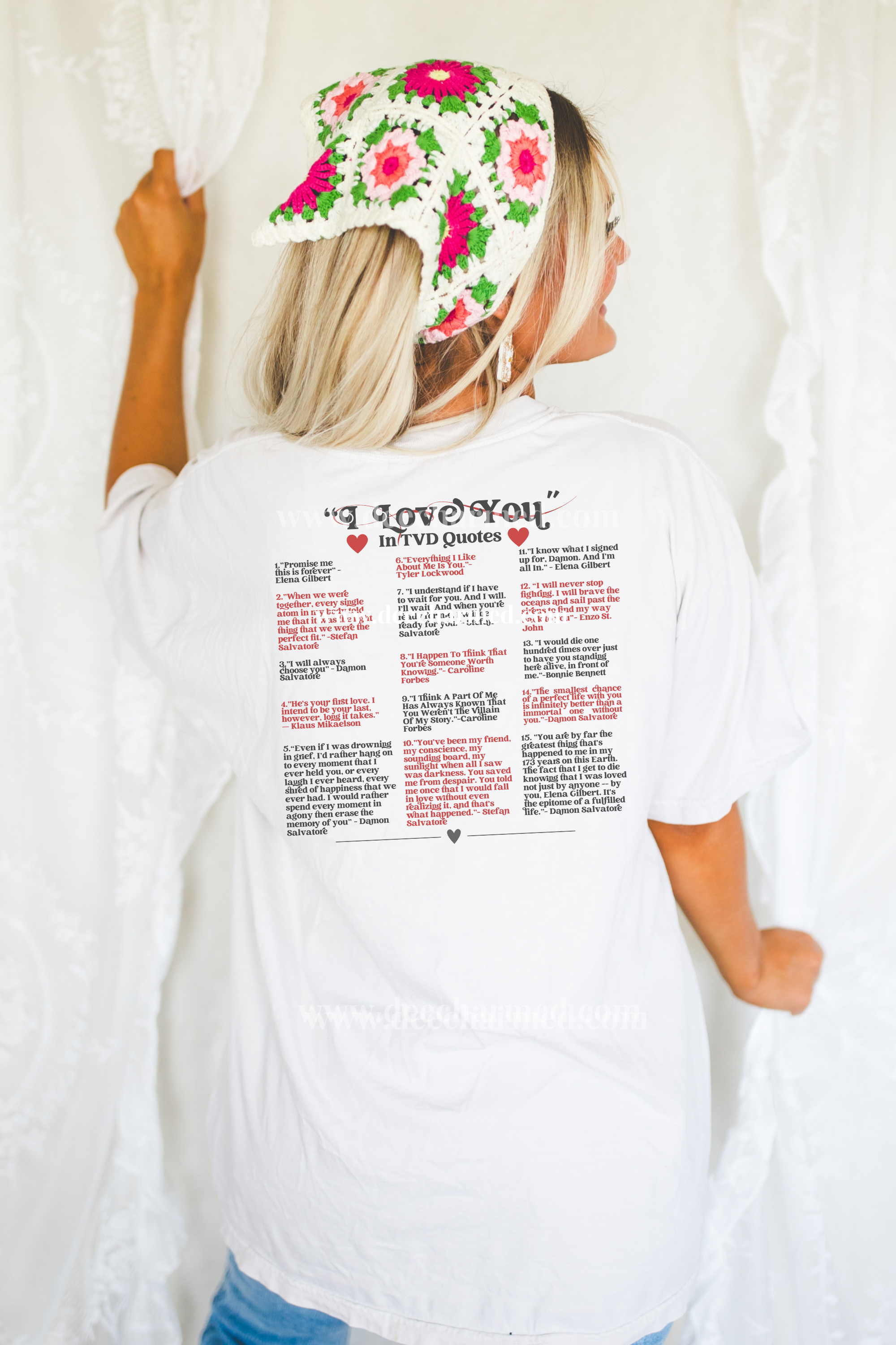 TVD 'I Love You' Quote T-Shirt - Vampire Diaries Inspired Apparel for Fans & Couples - Perfect for Gifts, Cosplay & TV Show Events