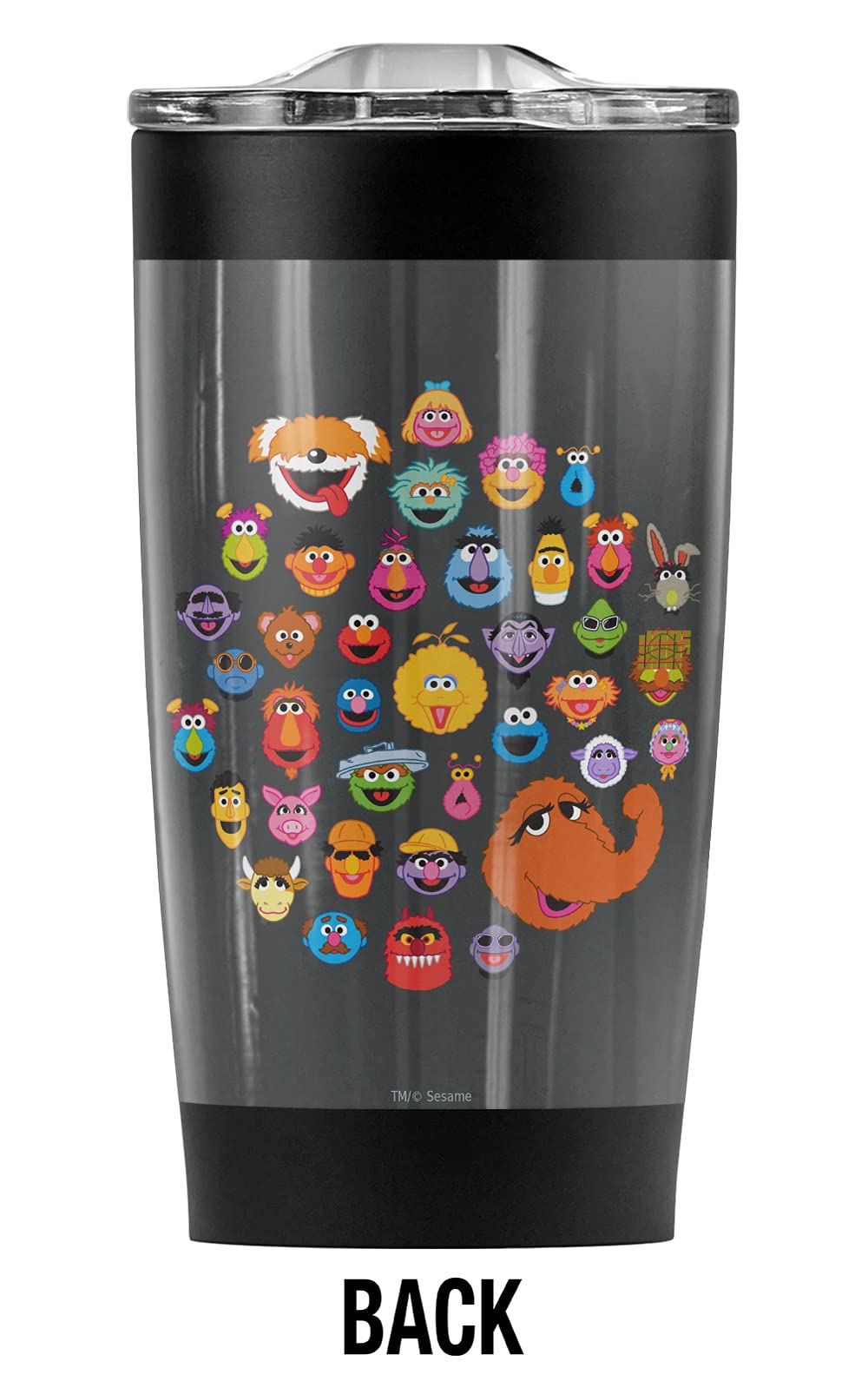 Sesame Street Character Stainless Steel Tumbler 20oz - Vacuum Insulated Travel Mug with Leakproof Lid for Coffee, Tea & Cold Drinks | Perfect for Office, Commuting, Camping & Outdoor Activities