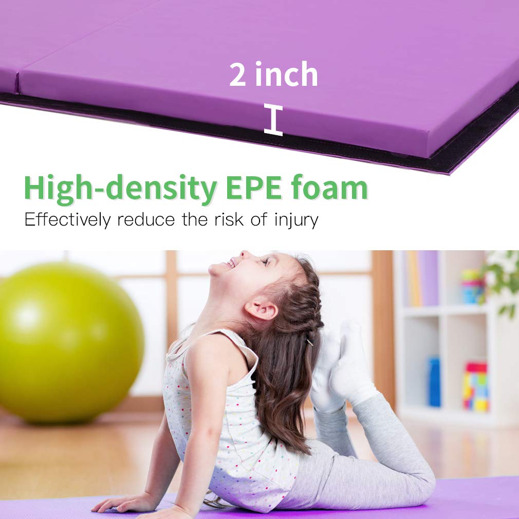 Premium 2-Inch Thick PU Leather Yoga Mat - Non-Slip Exercise Mat for Gymnastics, Pilates & Home Workouts with Carrying Handles | Ideal for Yoga Studios, Gym Training & Floor Exercises