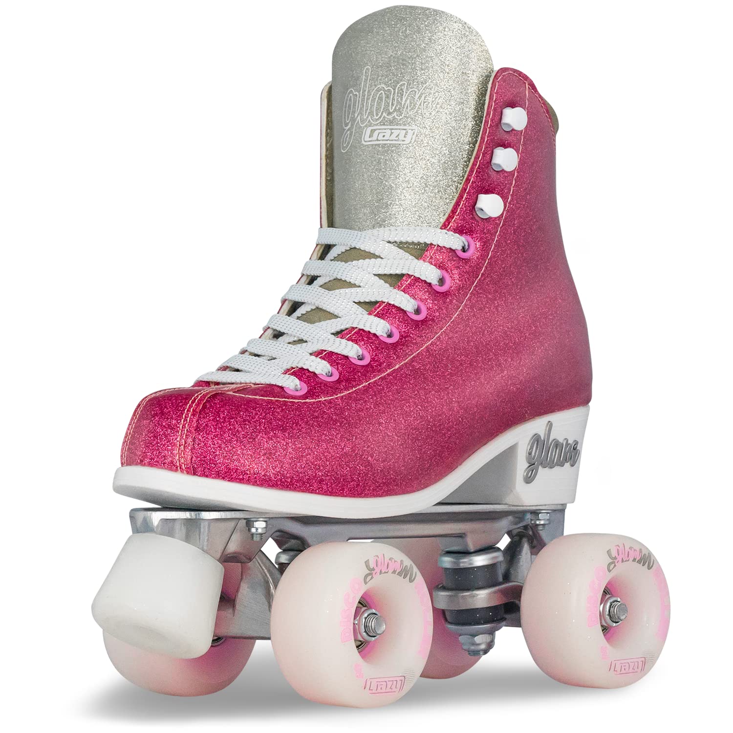 Crazy Skates Glam Roller Skates for Women & Girls - Adjustable or Fixed Sizes with Glitter Sparkle Design | Perfect for Outdoor Skating, Roller Rinks & Birthday Parties