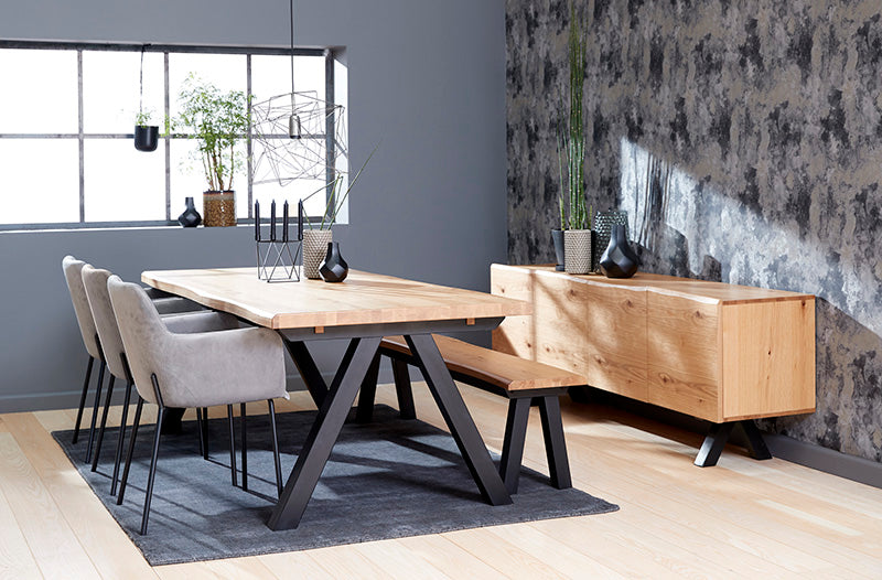 OLIVETO 200cm Sideboard Buffet Cabinet - Modern Brown & Black Wooden Storage Furniture for Dining Room, Living Room & Entryway
