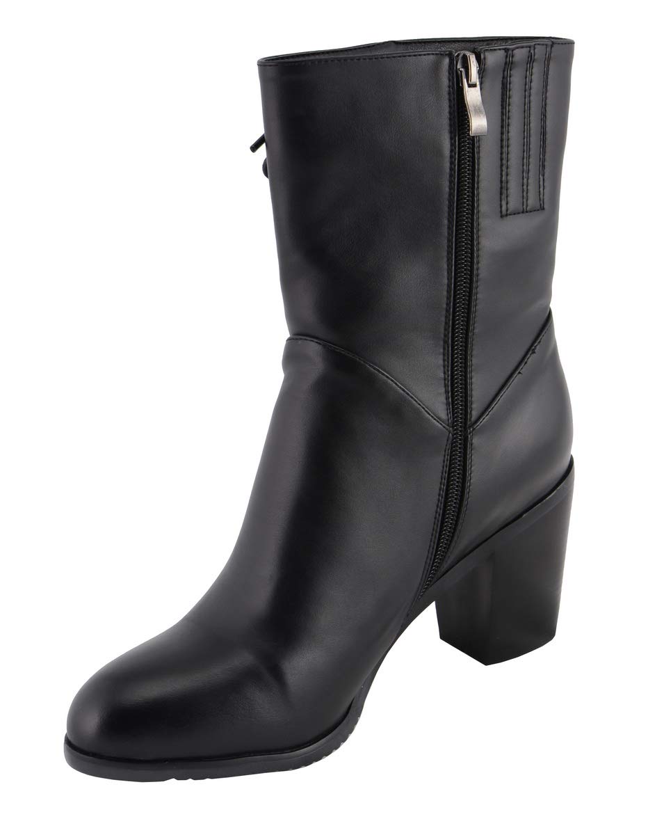 Milwaukee Leather Women's Black Lace-Up Fashion Motorcycle Boots MBL9436 - Stylish & Comfortable Riding Boots for Bikers & Outdoor Enthusiasts