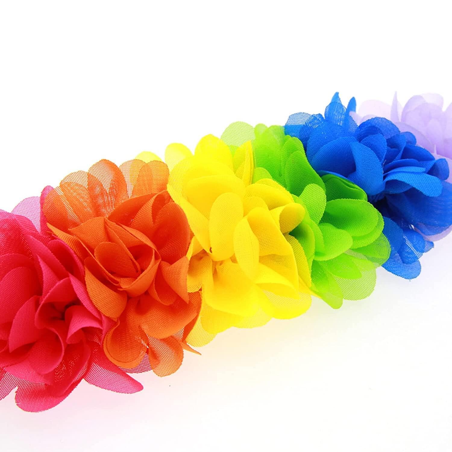 Rainbow Flower Headbands for Baby Girls - Soft Infant Hair Bands with Floral Design (Yellow, One Size) - Perfect for Newborn Photography, Birthday Parties & Daily Outfits