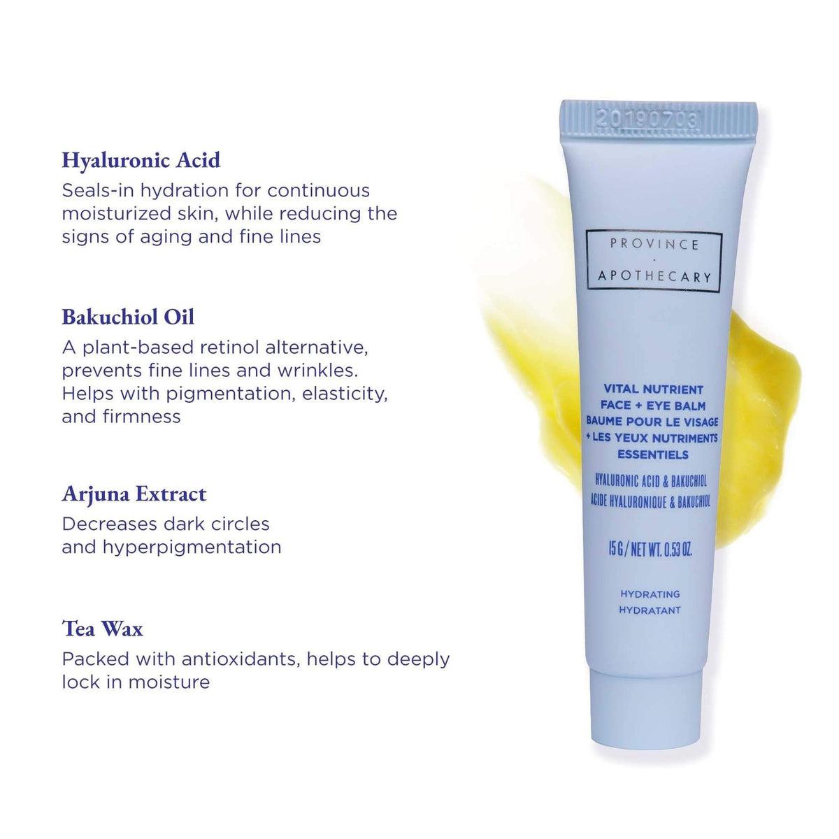 Vital Nutrient Face and Eye Balm - Hydrating & Anti-Aging Skincare for Dry Skin - Perfect for Night Routine & Travel Skincare
