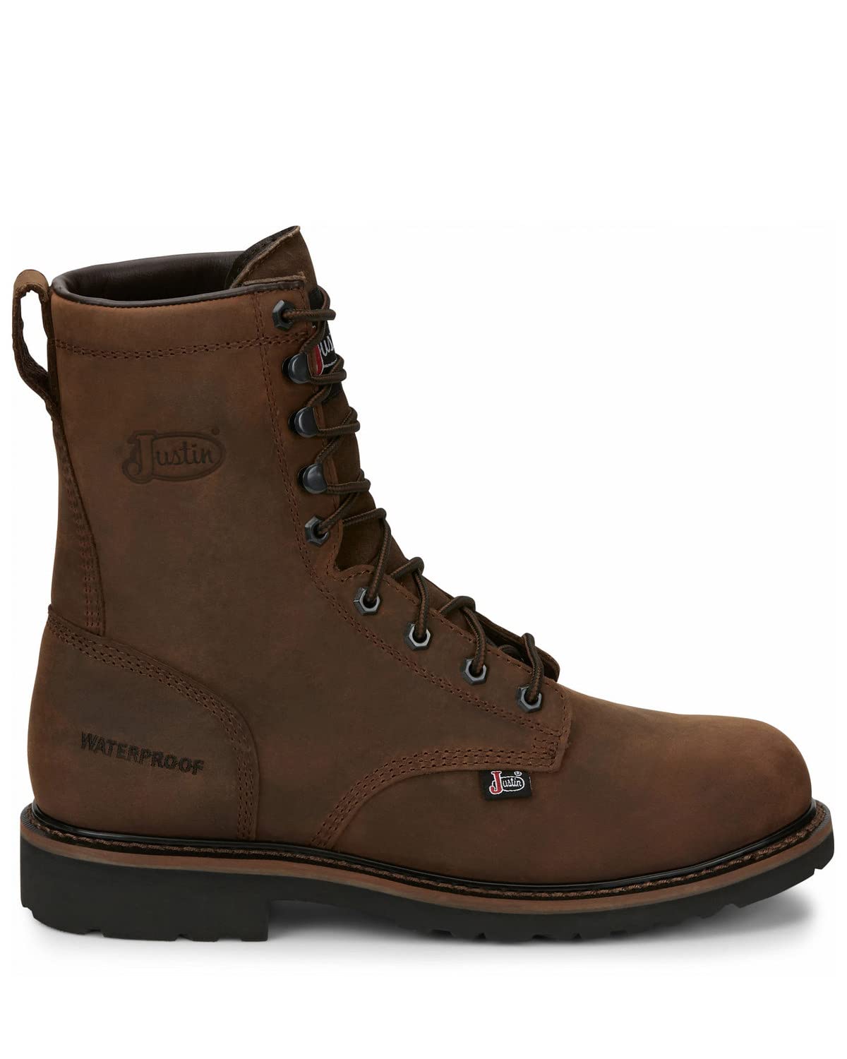 Justin Men's WorkerII Lace-Up Steel Toe Work Boots - Durable Safety Shoes for Construction, Warehouse & Outdoor Work