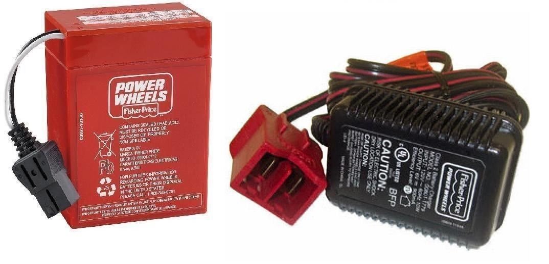 Power Wheels Super 6 Volt Red Battery and Charger Combo Pack for Kids Ride-On Cars - Perfect for Outdoor Play and Backyard Adventures