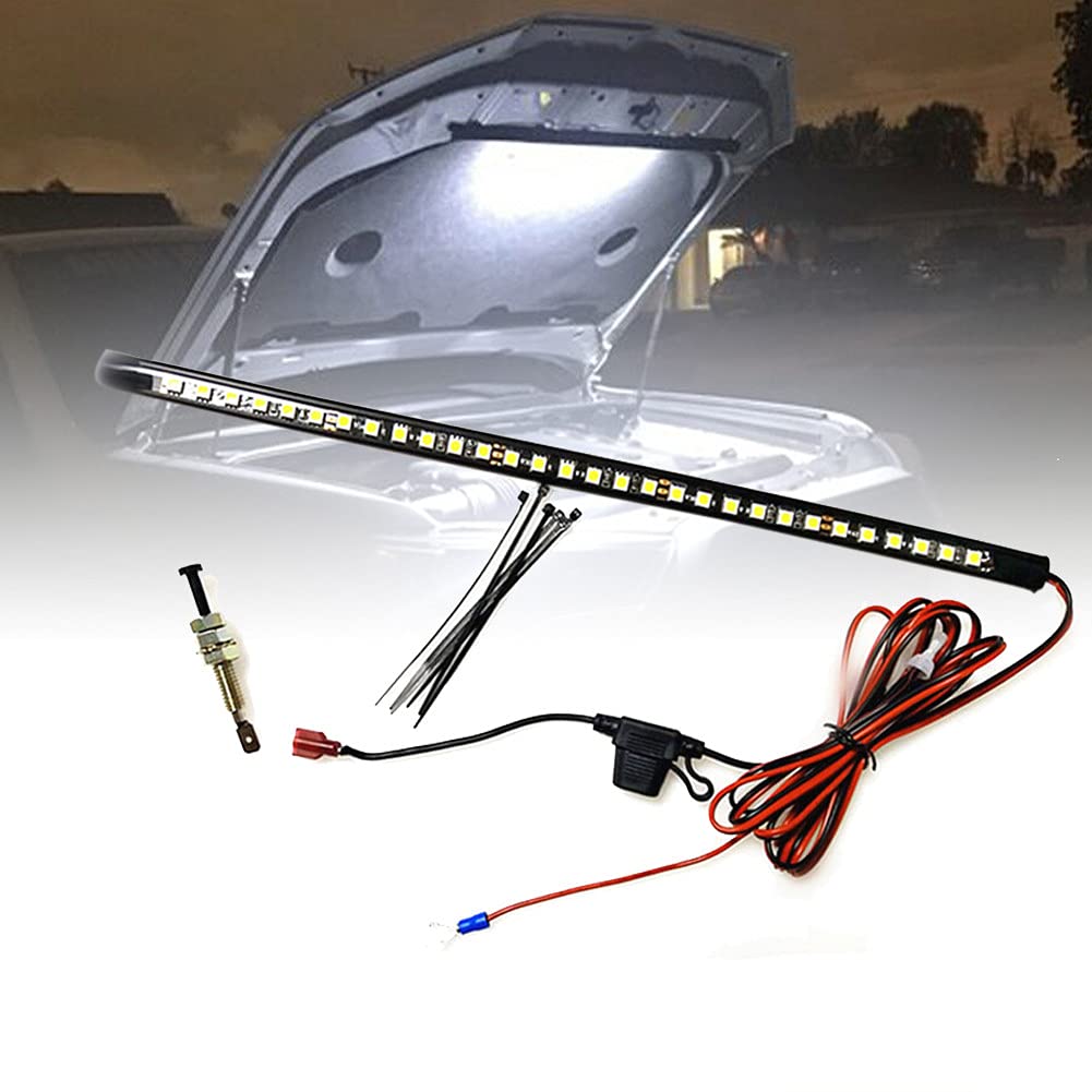 Waterproof 12V Under Hood LED Light Kit - Universal Car Hood Work Light with Auto On/Off for Vehicle Inspection & Maintenance - Perfect for DIY Auto Repairs, Nighttime Engine Checks & Emergency Roadside Fixes