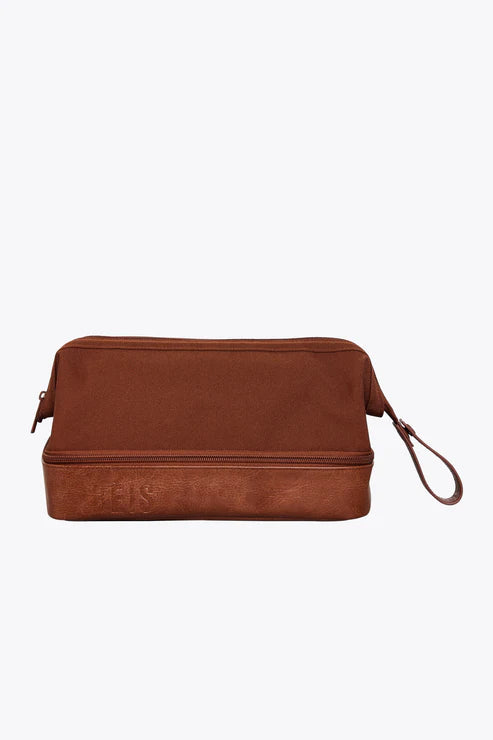 Premium Maple Dopp Kit for Men - Durable Leather Travel Toiletry Bag - Perfect for Gym, Business Trips & Weekend Getaways