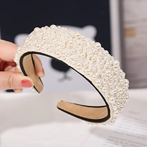 Elegant Baroque Pearl Rhinestone Headband for Women – Bridal Wedding Crown, Party Hair Accessories | Perfect for Weddings, Prom, Parties & Special Occasions